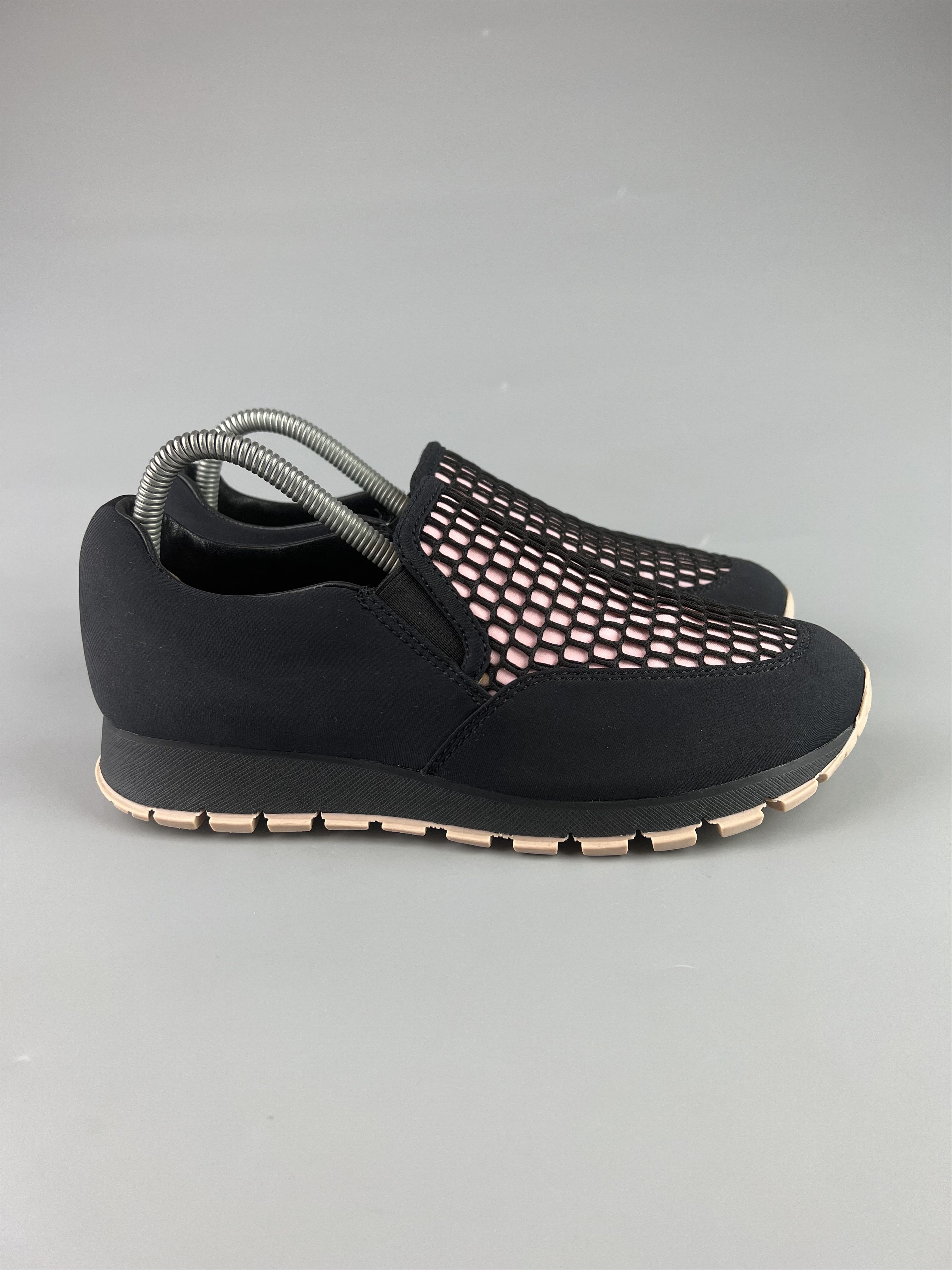 Prada Prada Women's Black Pink Slip-On Mocassins Size 37 Size US 7 / IT 37 - 2 Thumbnail
