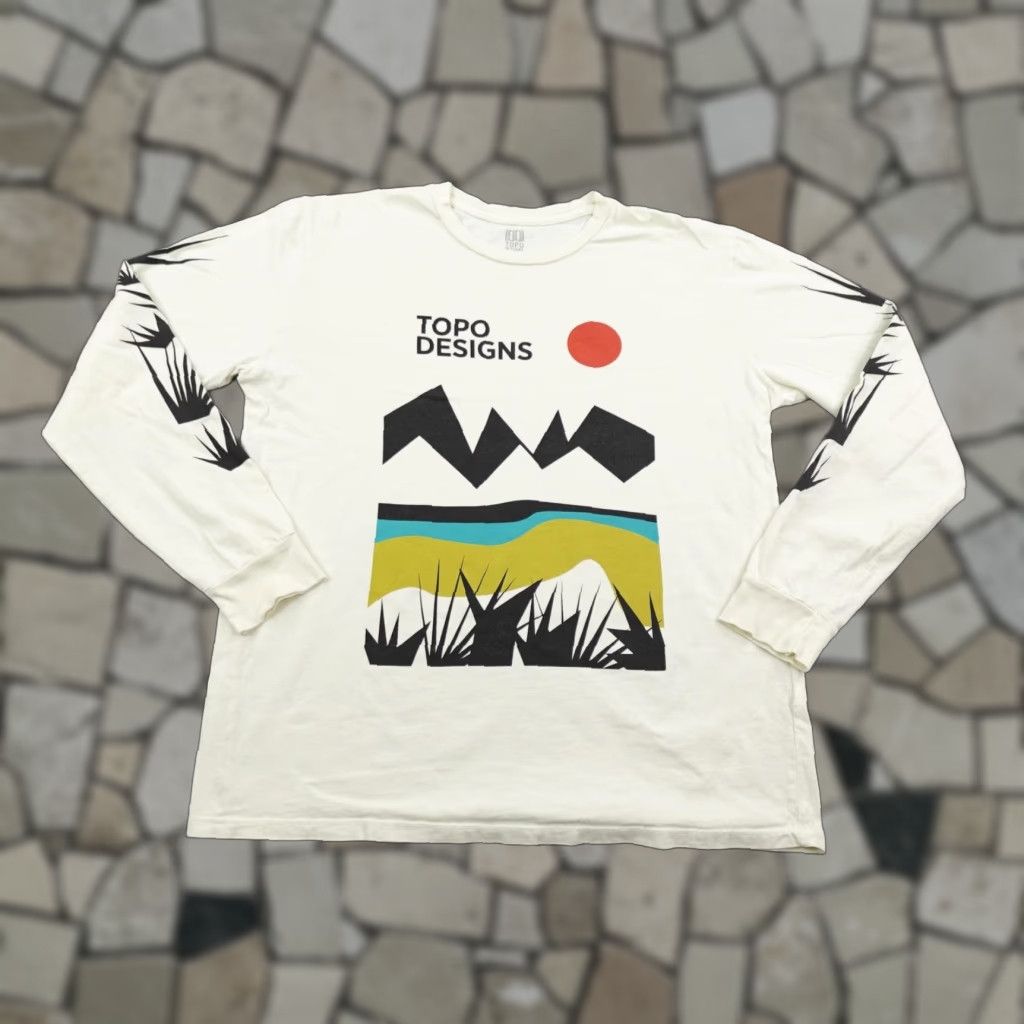 Topo Designs Topo Designs Shirt Mens Large Cream White Desert Hiking Outdoors Long Sleeve Tee Size US L / EU 52-54 / 3 - 1 Thumbnail