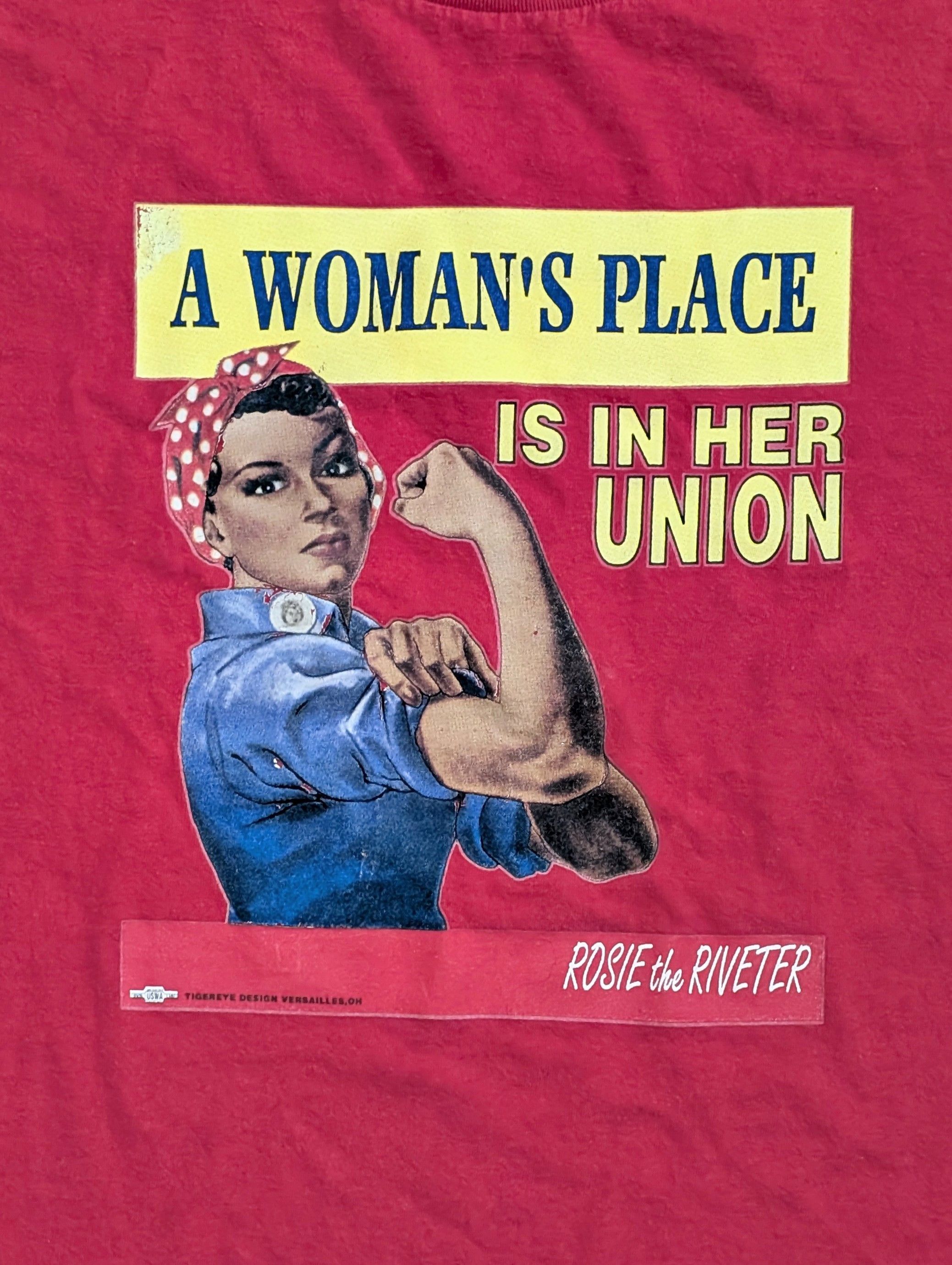 Vintage Vintage Rosie the Riveter Pro Union t-shirt - SIZE XL Size US XL / EU 56 / 4 - 2 Thumbnail