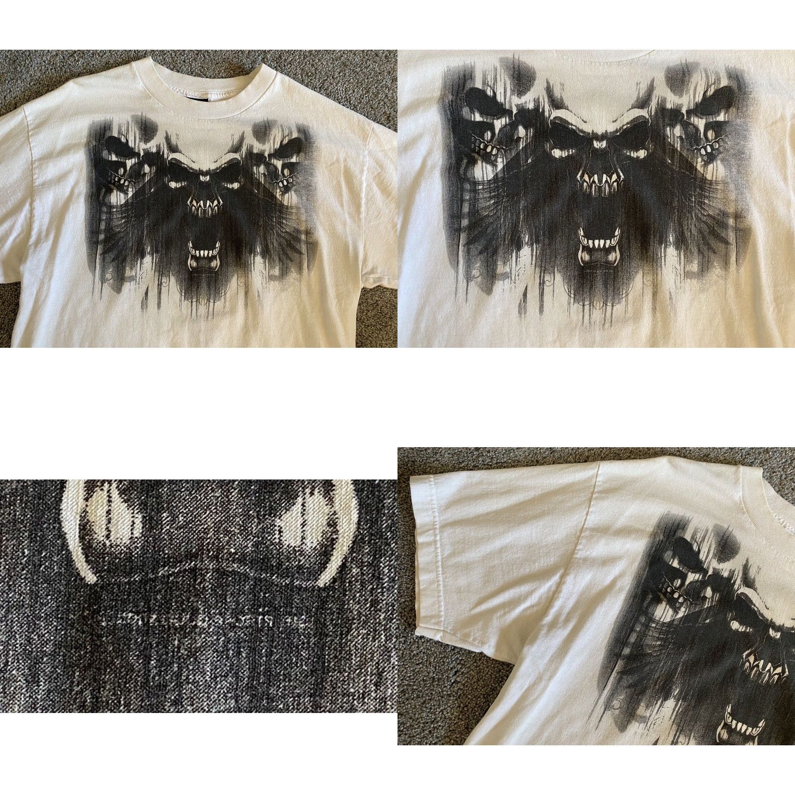 Doublet VINTAGE Hot Leathers T-Shirt White Large Sports Skulls 2007 Men Short Sleeve Mens Regular Size L Size US L / EU 52-54 / 3 - 8 Thumbnail