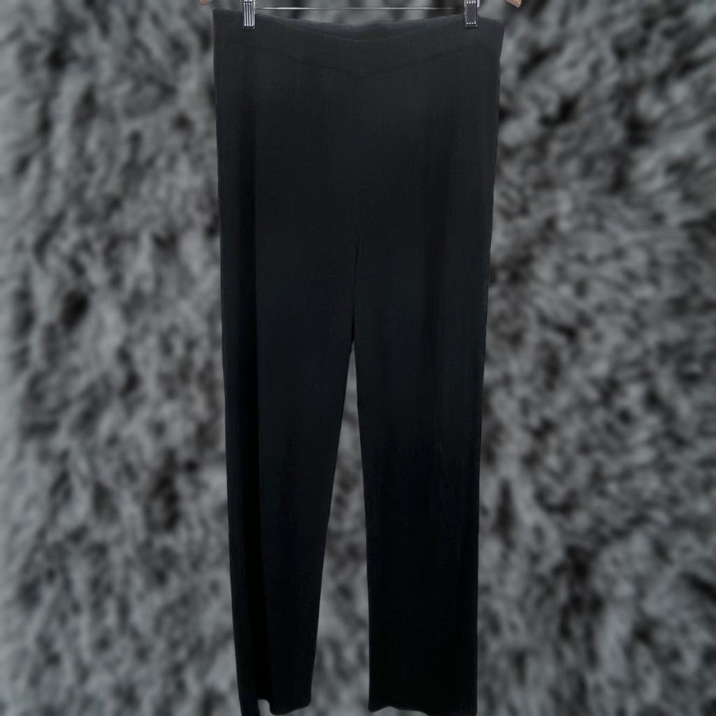 Vintage VINTAGE Misook Knit Pullon Pants Womens L Black Elastic Waist Comfort Classic City Straight 29.5in Inseam Regular Knit Size 36" / US 14 / IT 50 - 1 Thumbnail