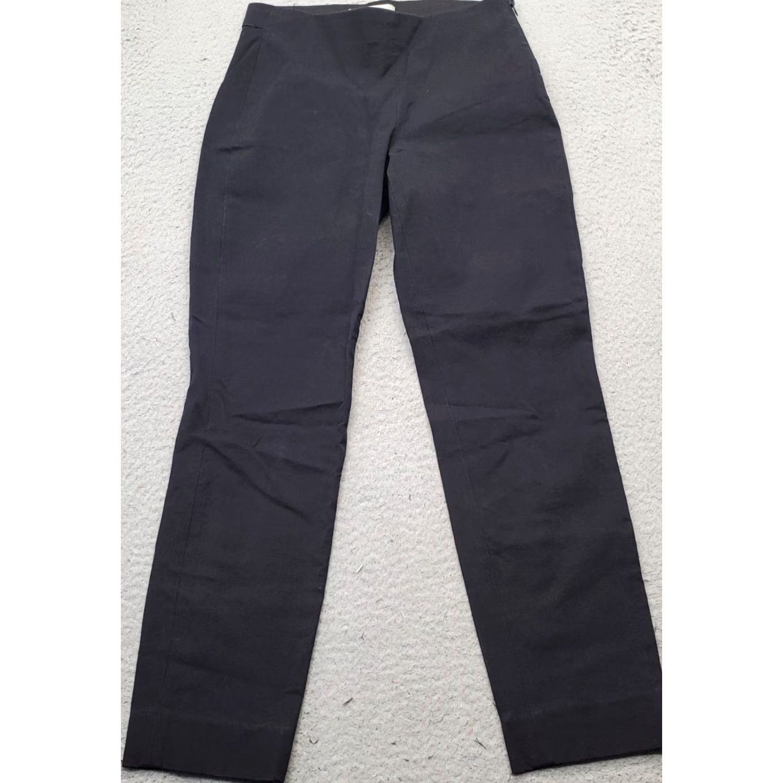Everlane Everlane Ankle Pants Womens Size 0 Black Business Stretch Side Zip Straight Leg Size 25" / US 0 / IT 36 - 2 Thumbnail