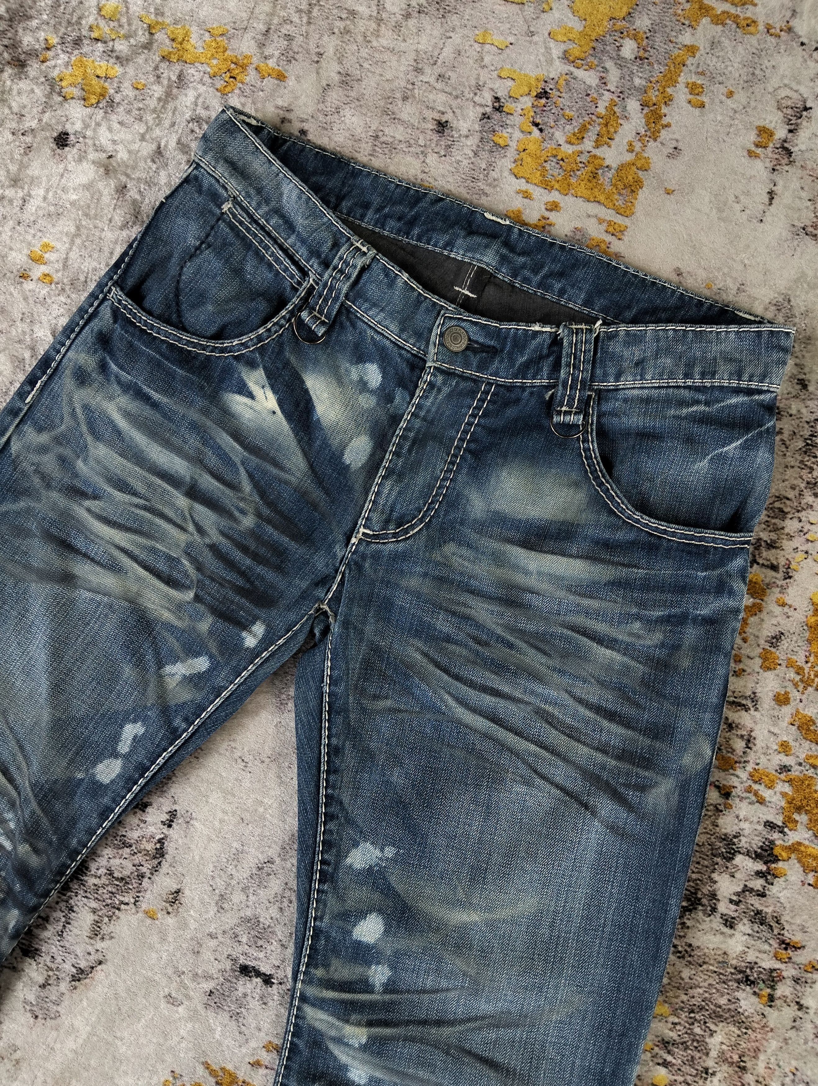 Tornado Mart 2000s Buffalo Bobs Curve Whisker Paint Flared Low Rise Jeans Size US 32 / EU 48 - 7 Thumbnail