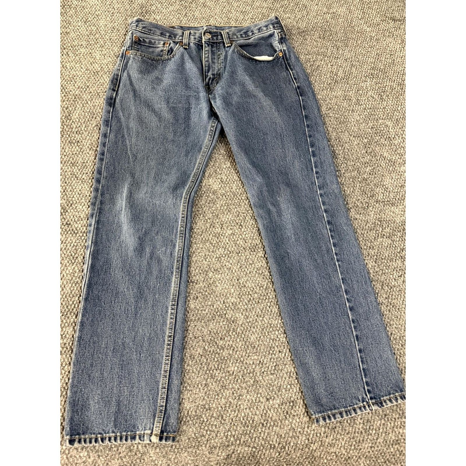 Levi's Levi's 505 Jeans Mens 31x30 Blue Regular Fit Straight Leg Denim Pants Medium Wash Pants Straight Leg Jeans Mens 31x30 Denim Blue Levi's 505 Mens Size US 31 - 3 Thumbnail