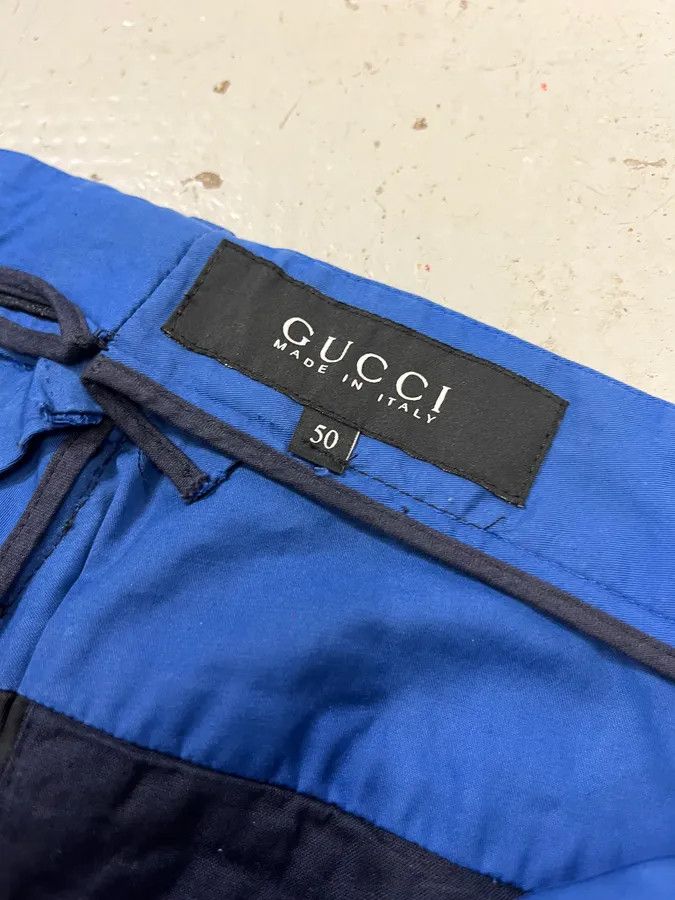 Gucci 2000s Gucci Blue & Black Nylon Chinos Pants by Tom Ford Size US 32 / EU 48 - 10 Thumbnail
