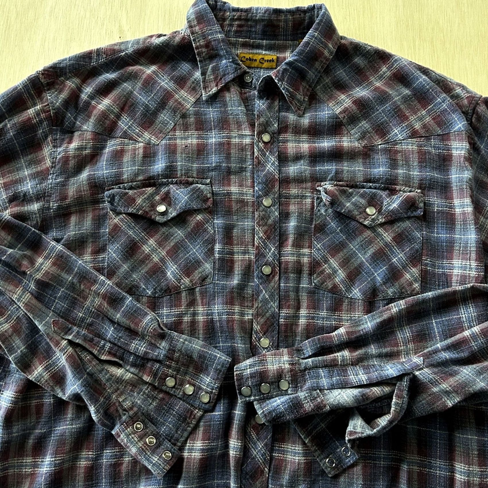 Vintage VINTAGE Cobra Creek Flannel Shirt Mens XL Blue Plaid Western Pearl Snap Shirt Size US XL / EU 56 / 4 - 3 Thumbnail