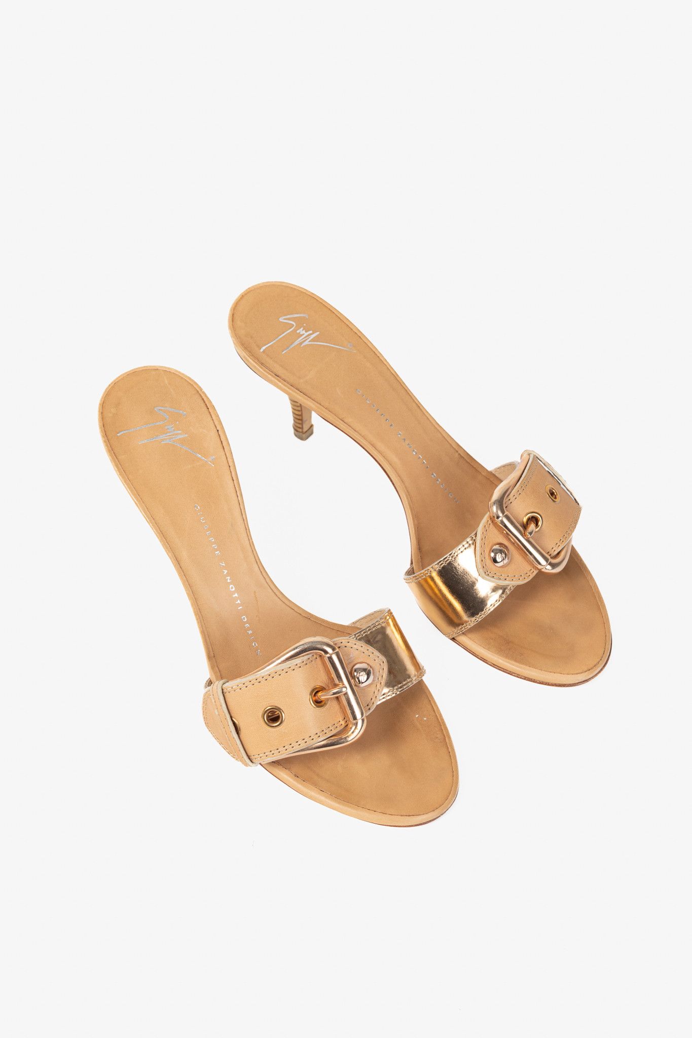 Giuseppe Zanotti Giuseppe Zanotti Camel Leather Buckled Mule Sandals Size US 6.5 / IT 36.5 - 1 Thumbnail