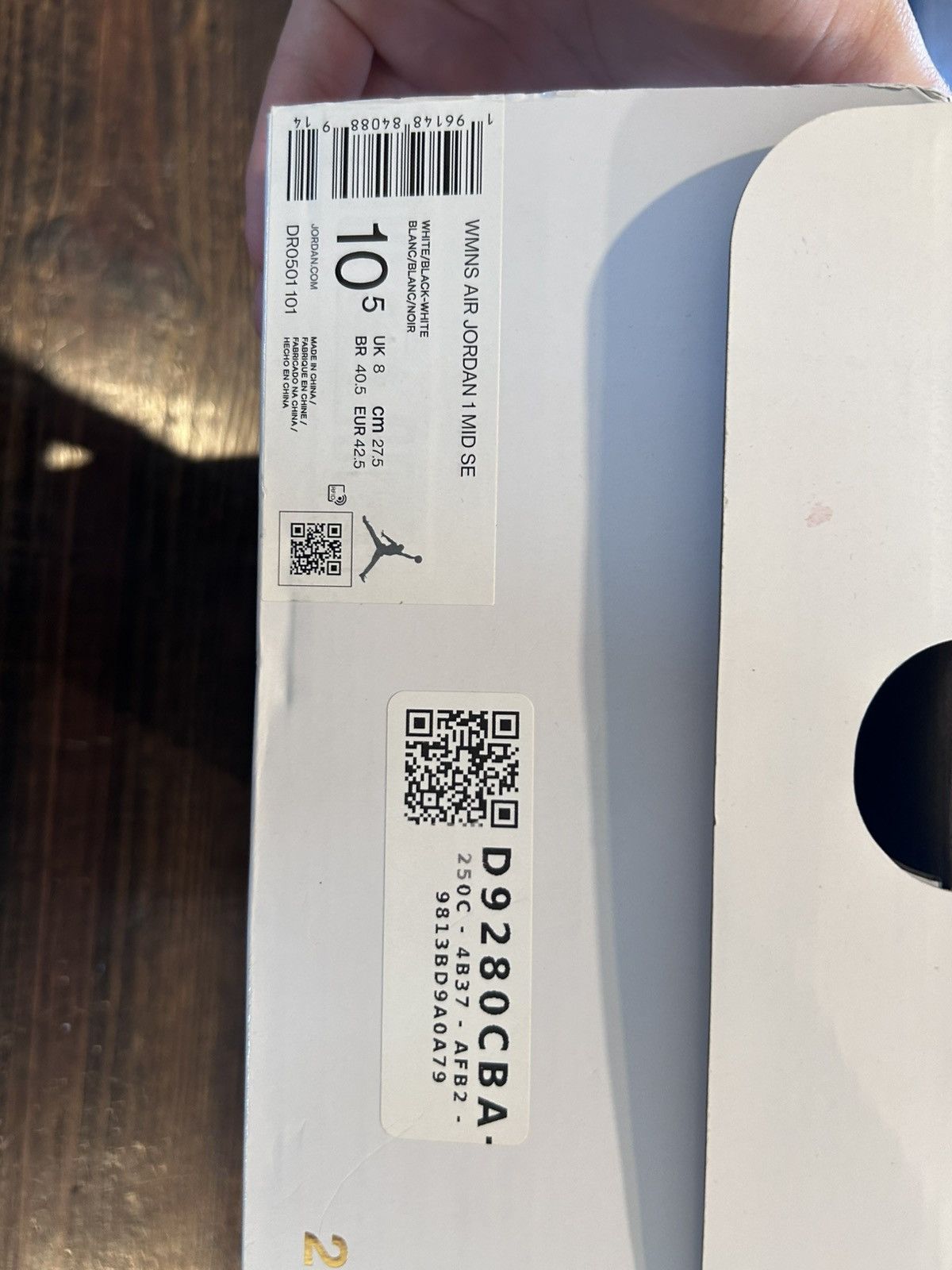 Nike Jordan 1 mid Split Black White Size US 9 / EU 42 - 3 Thumbnail