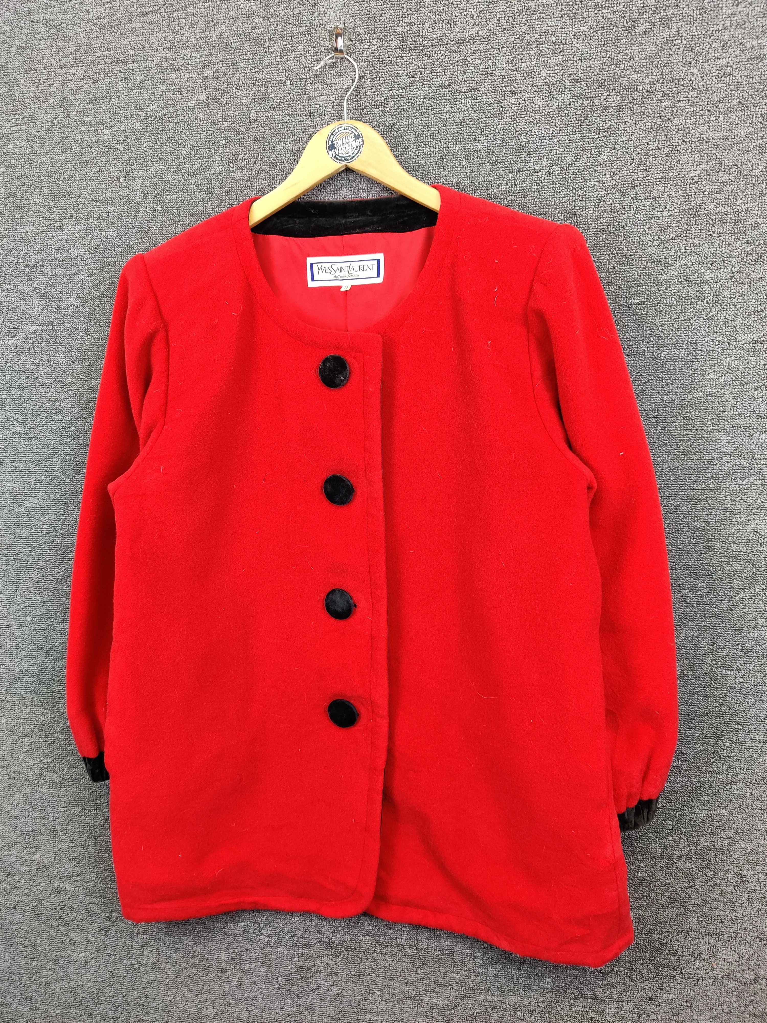 Yves Saint Laurent Vintage Yves Saint Laurent Diffusion Femmes Wool Button Coat Size US M / EU 48-50 / 2 - 2 Thumbnail
