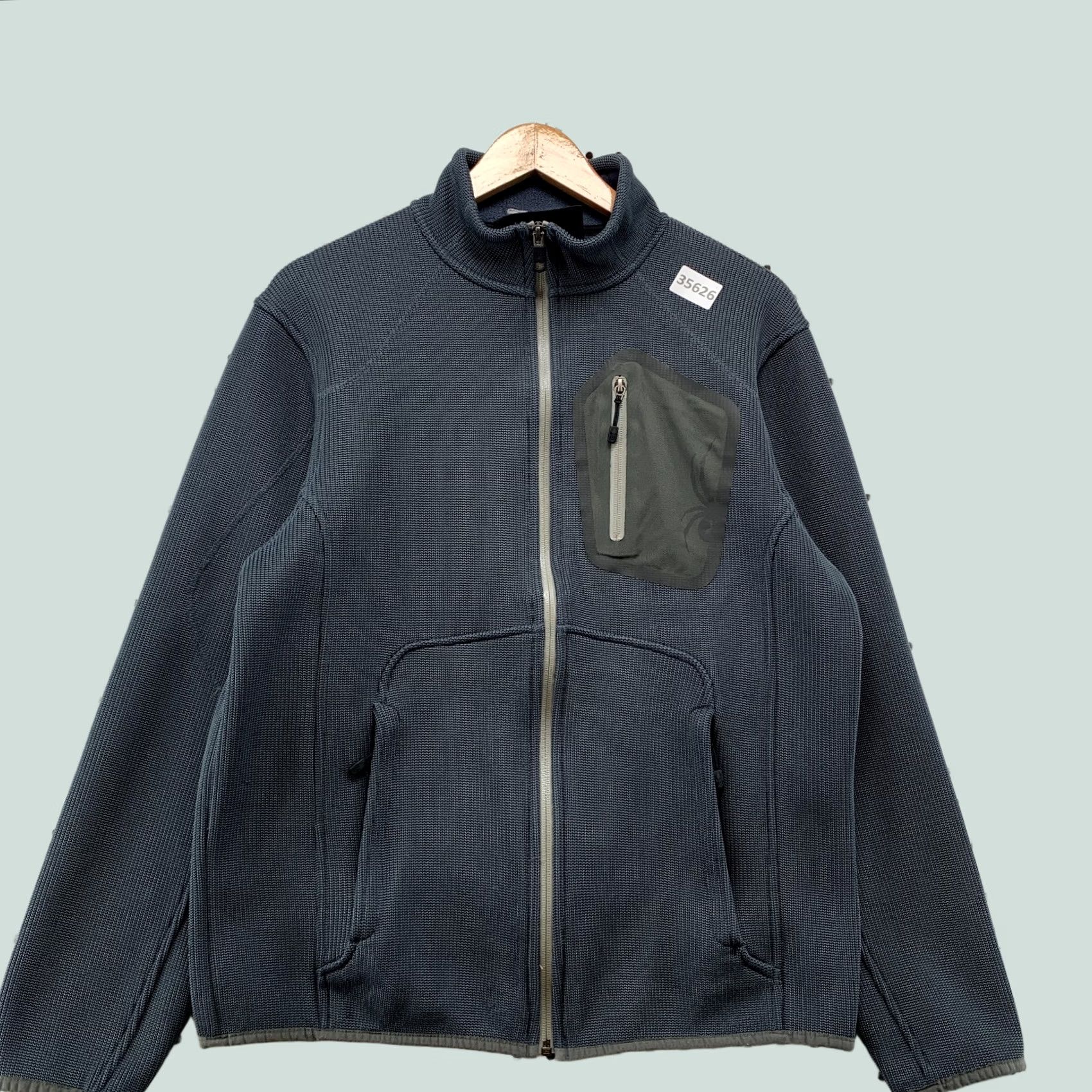 Spyder Spyder Jacket Mens Medium Gray Zip Waffle Knit Pocket 22x26.5 Size US M / EU 48-50 / 2 - 1 Thumbnail