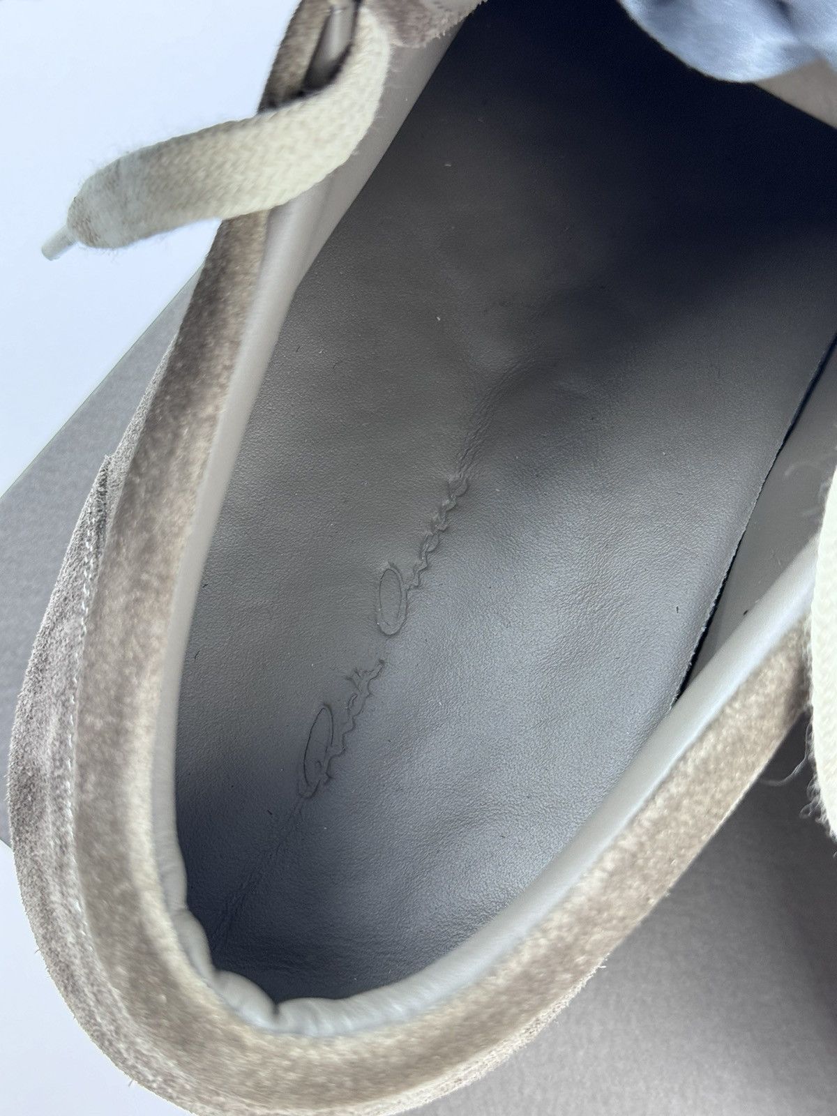 Rick Owens DARK DUST MILK SUEDE VINTAGE SNEAKERS Size US 12 / EU 45 - 8 Thumbnail
