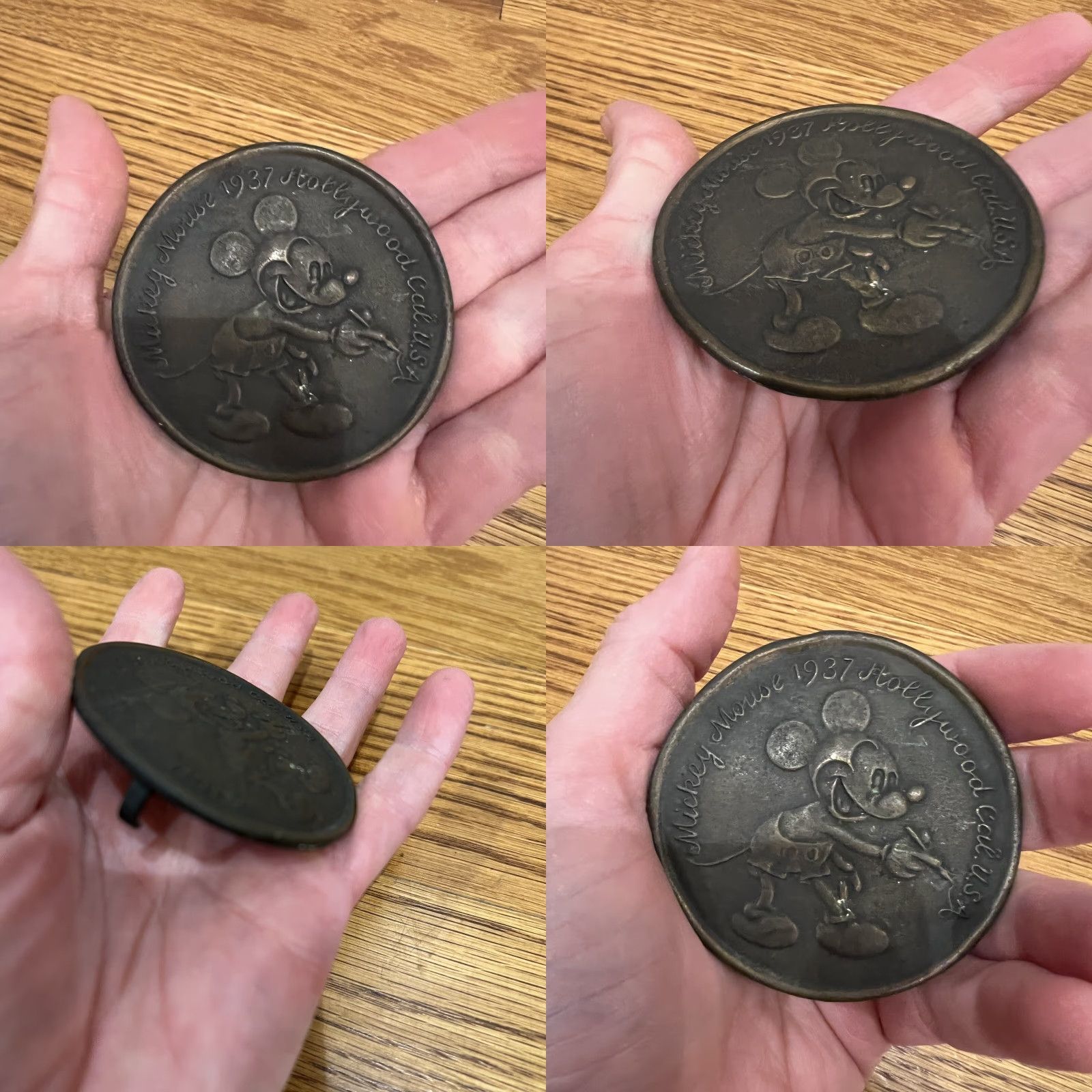 Vintage VINTAGE Mickey Mouse Belt Buckle 1937 BRASS PLATED Classic Movies, TV, & Cartoons Unisex Adults Belt Buckle 1.80" Width 2.50"(w) x 2.50"(h) Size ONE SIZE - 8 Thumbnail