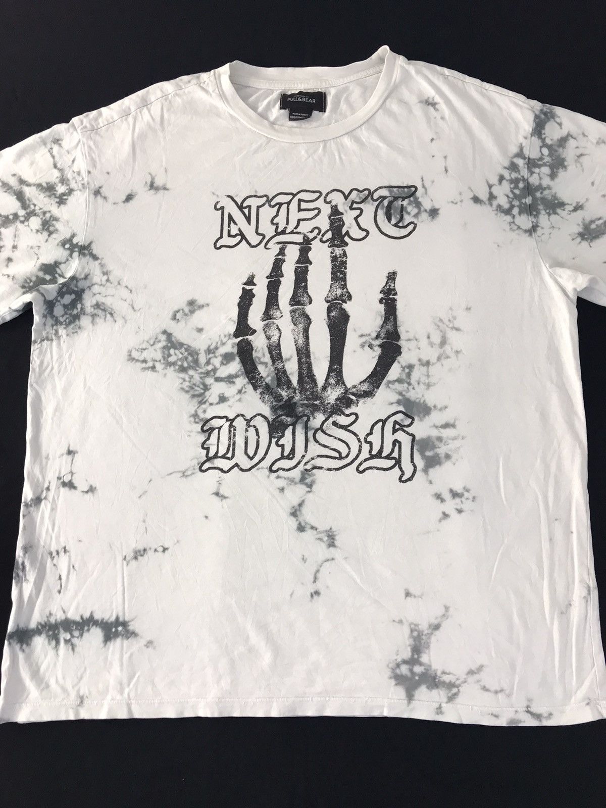 Designer Pull & Bear Next Wish Hand Bone Acid Wash Style Printed Tee Size US L / EU 52-54 / 3 - 3 Thumbnail