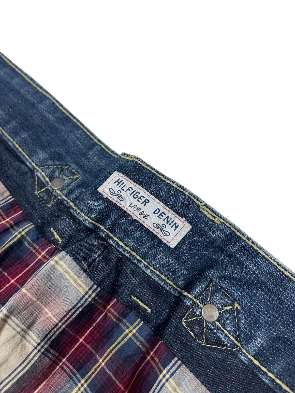 Tommy Hilfiger × Vintage Vintage y2k Tommy Hilfiger Deconstructed Denim Skirt Size 34" / US 12 / IT 48 - 12 Thumbnail