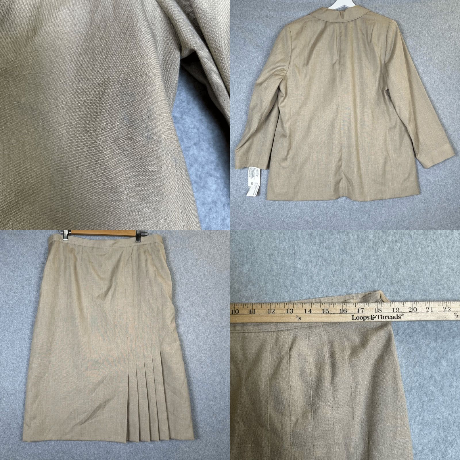 Pendleton Country Sophisticats Pendleton Silk Blend Blazer & Skirt Set Tan NWT 18W Women’s Plus Silk Blend Skirt Suit Tan Womens Size 40" / US 18 - 8 Thumbnail