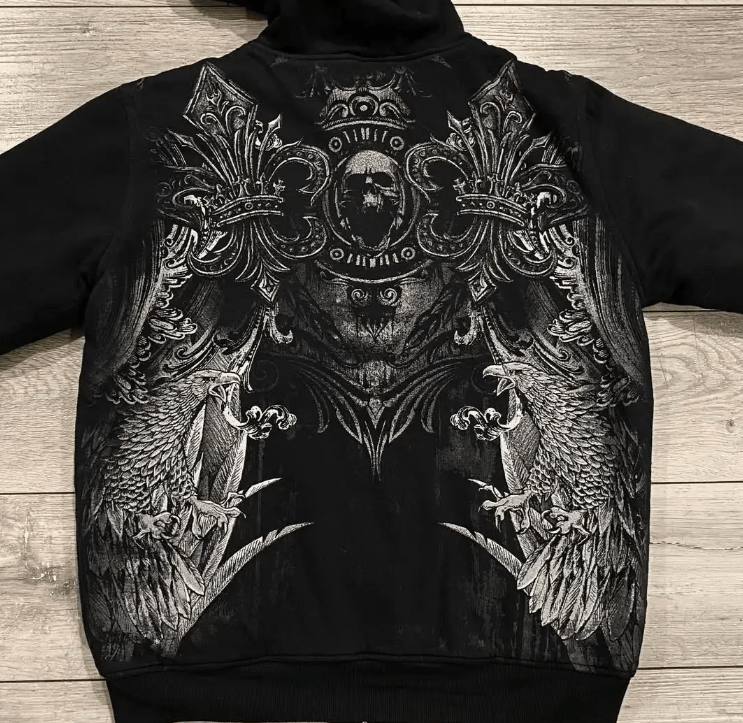 Japanese Brand Gothic Printed Zipper Hoodie Street Retro Size US L / EU 52-54 / 3 - 4 Thumbnail