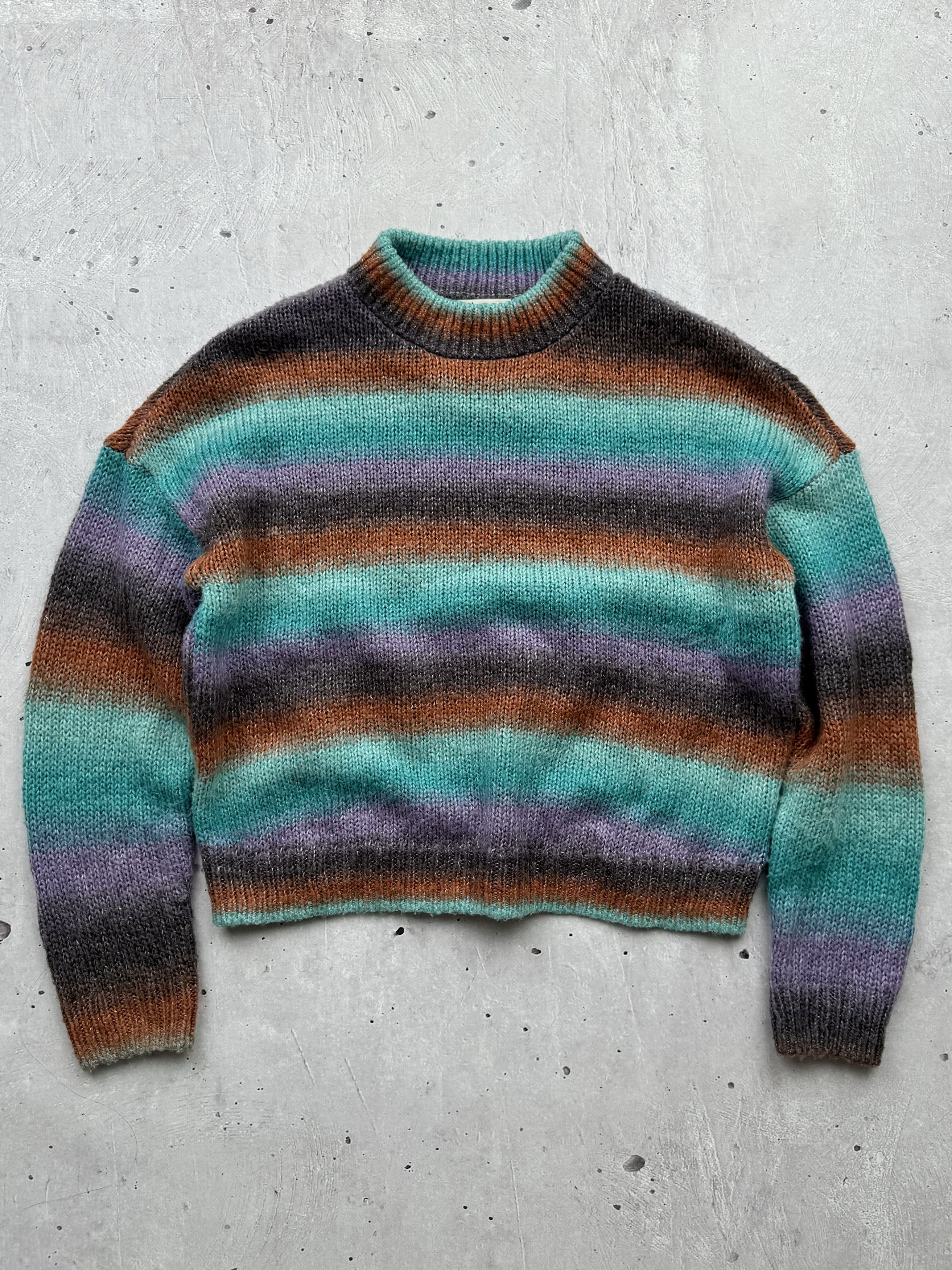 ACNE STUDIOS DAZE SMOKEY BLUE Cowl Neck Off Shoulder Mohair