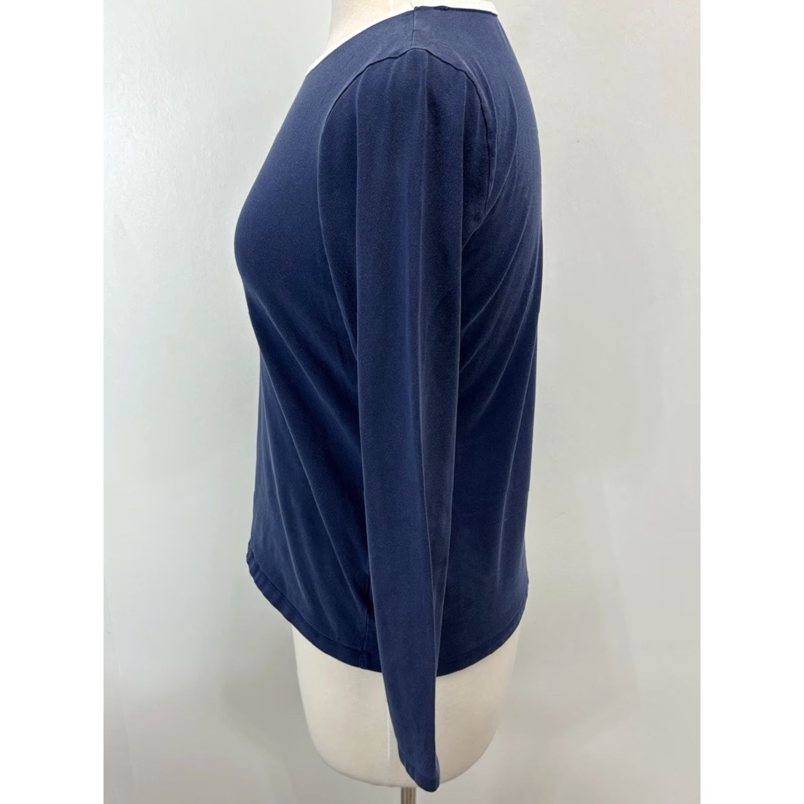 Lands' End VINTAGE Lands' End Pajama Set Women Size Small 6-8 Long Sleeve Cotton Blend Lighthouses Navy Pajamas Size S / US 4 / IT 40 - 3 Thumbnail