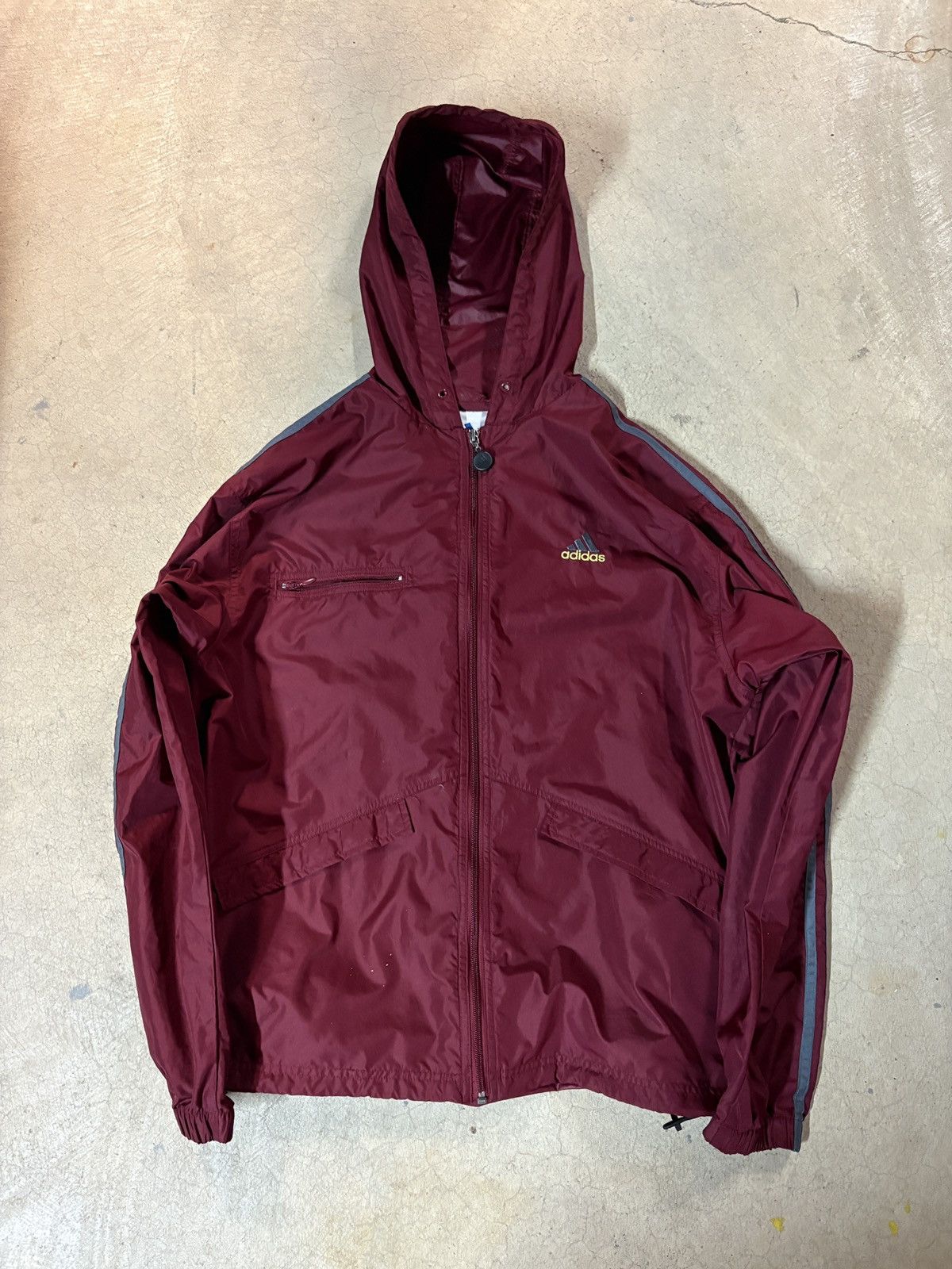 Adidas Vintage 90s Adidas Anorak Nylon Windbreaker Jacket Red Size US M / EU 48-50 / 2 - 1 Thumbnail