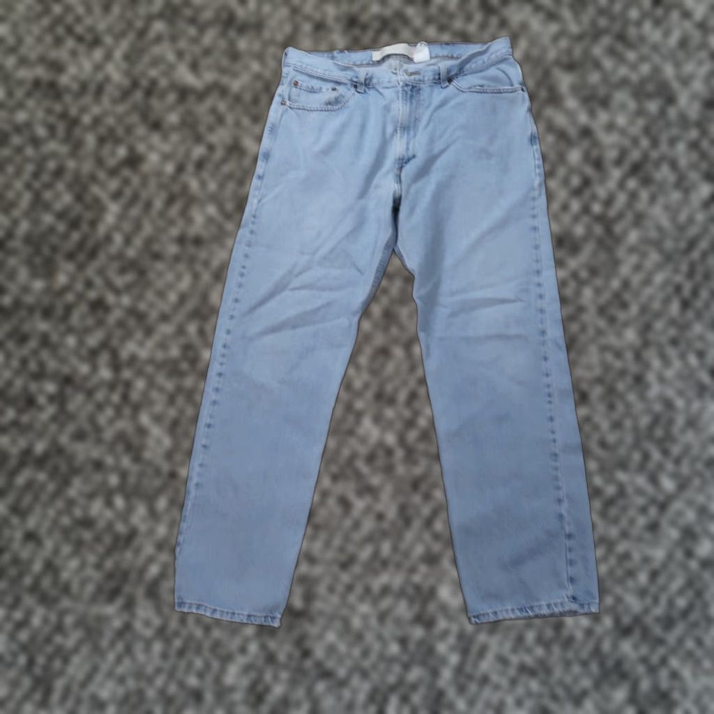 Levi's Levi's 505 Regular Fit Straight Leg Jeans Men's 38x32 Blue Distressed Denim Size US 38 / EU 54 - 1 Thumbnail
