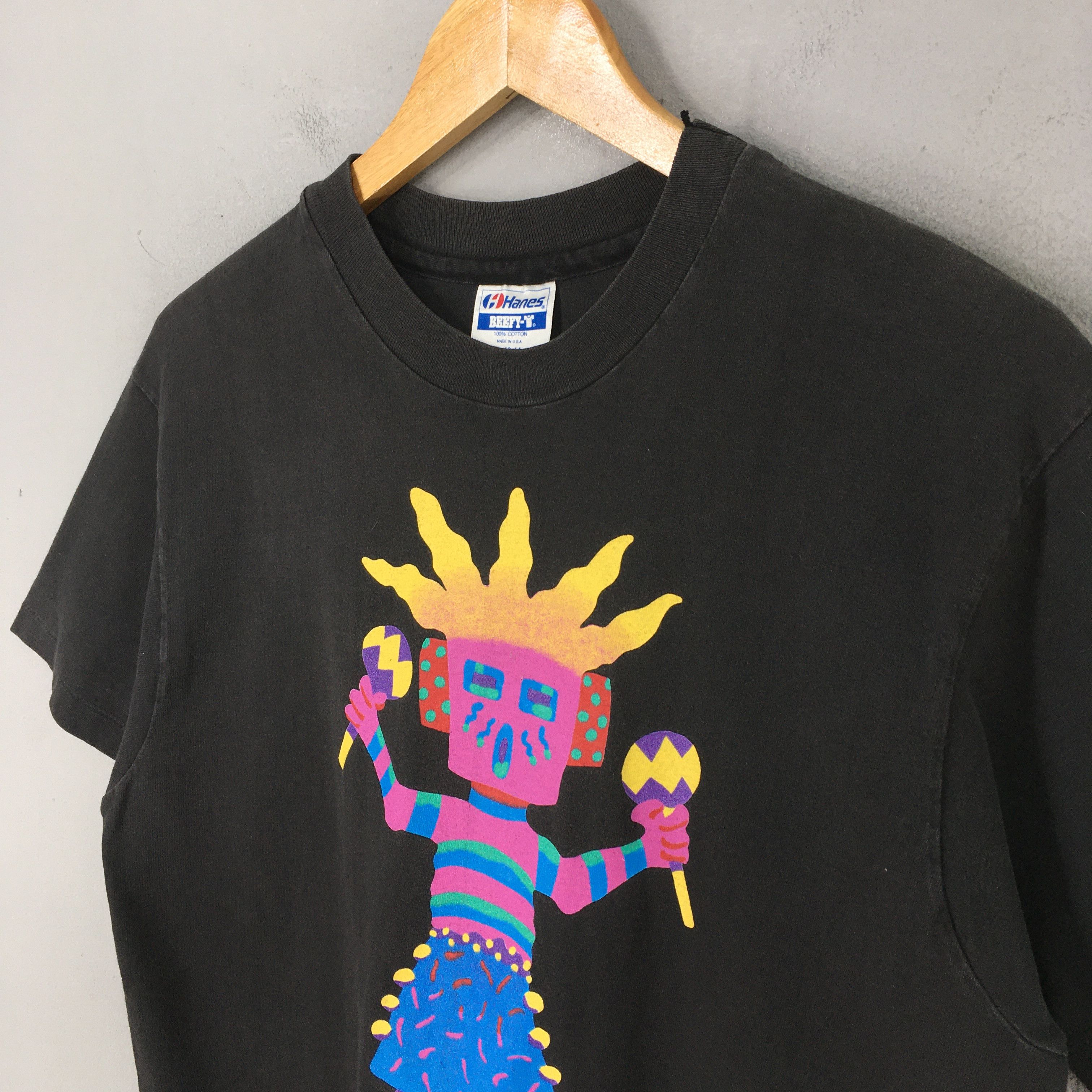 Barbara Kruger × Vintage Vintage 90's Michael Ives Doll Artwork Black T shirt Large Size US L / EU 52-54 / 3 - 3 Thumbnail