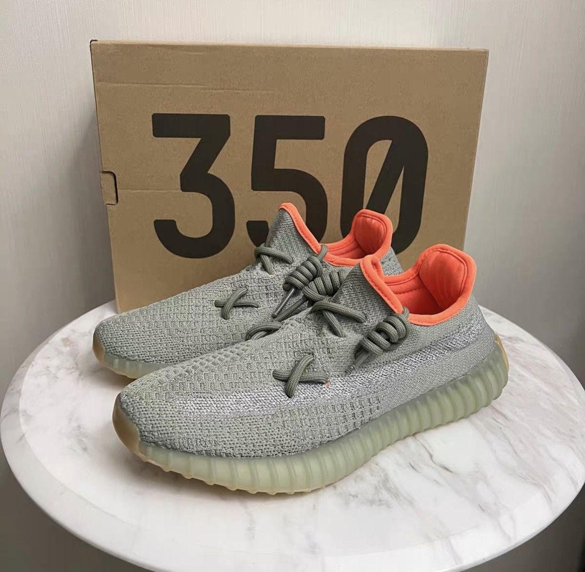 Yeezy Yeezy Boost 350 Sage Grey Orange J42 Size US 6.5 / EU 39-40 - 1 Thumbnail