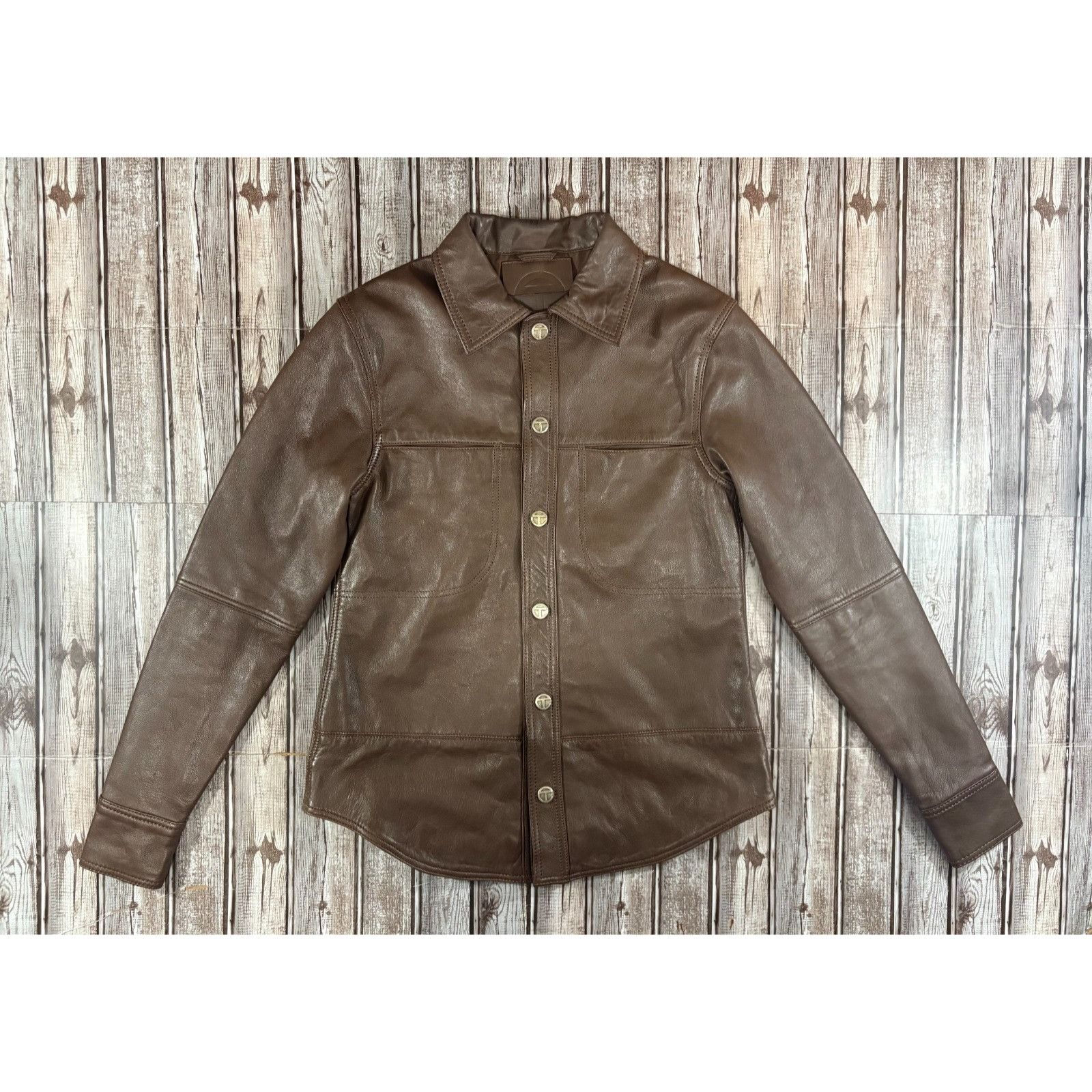 Telfar Teflar x Wilson Leather capsule leather Jacket shirt size XS Size US XS / EU 42 / 0 - 1 Thumbnail