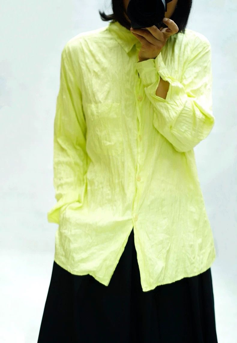 Issey Miyake Issey Miyake size:2 Green pleated shirt Size M / US 6-8 / IT 42-44 - 1 Thumbnail