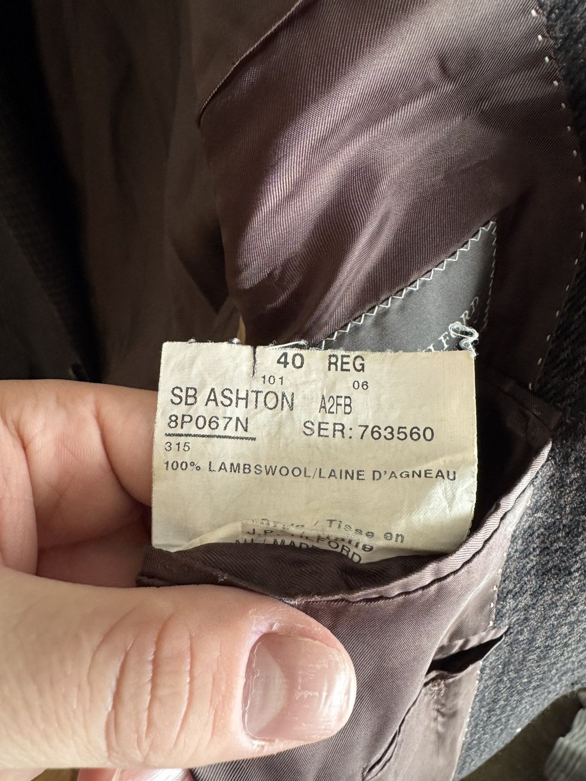 Samuelsohn Brown Houndstooth Wool Sport Coat Size 40R - 5 Thumbnail