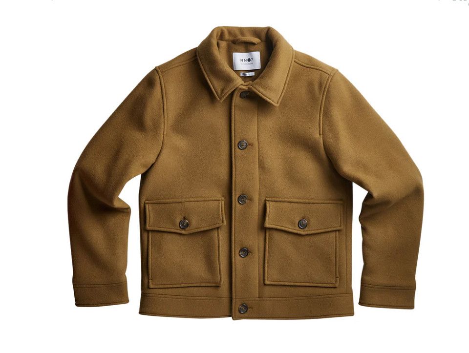 image of $750 Nn07 No Nationality Julius Wool Padded Jacket Pyramid in Dark Tan, Men's (Size Medium)