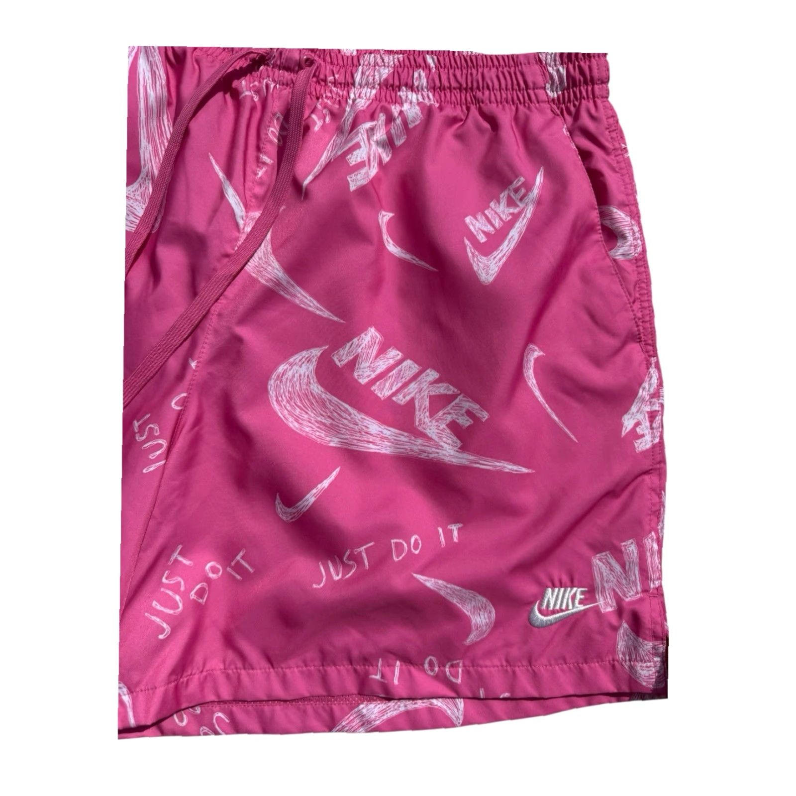 Nike Nike Sportswear Shorts Pink Just Do It All Over Print NSW Woven Flow Sz 2XL Mens Activewear Short 2XL Size US 39 - 3 Thumbnail