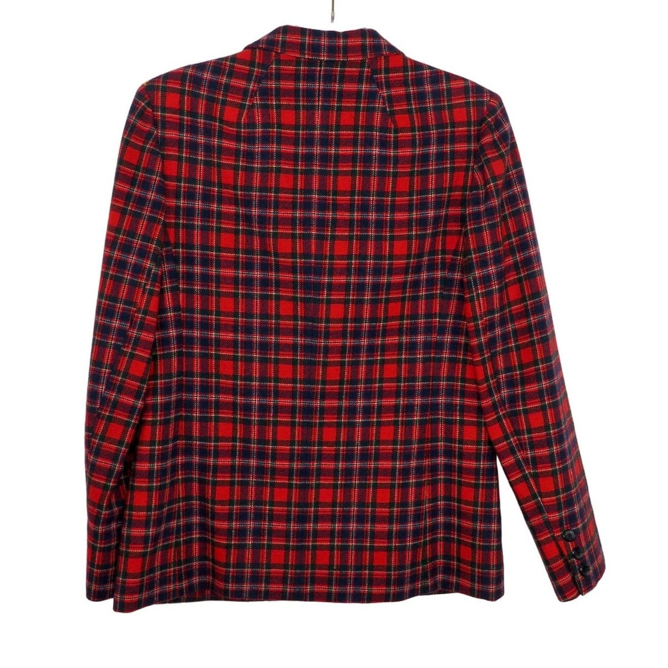 Pendleton × Vintage 80s Vintage Pendleton Red Plaid Wool Blazer Jacket Medium Size M / US 6-8 / IT 42-44 - 3 Thumbnail