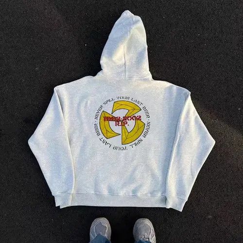 VIBE Hip Hop Yellow Circle Letter Print XXL Hooded Sweatshirt Size US XXL / EU 58 / 5 - 1 Thumbnail
