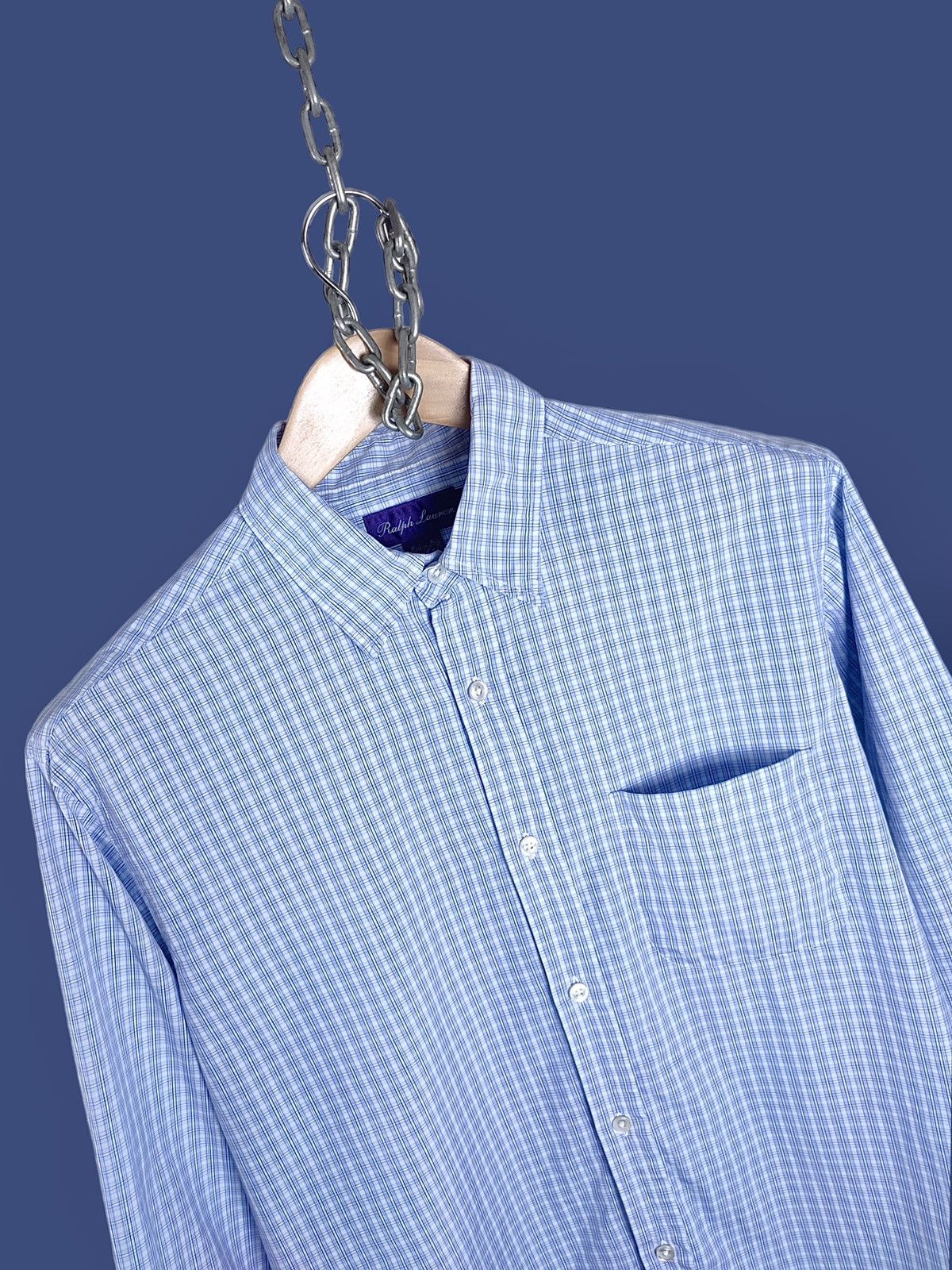 Ralph Lauren Purple Label Check Cotton Long Sleeve Shirt