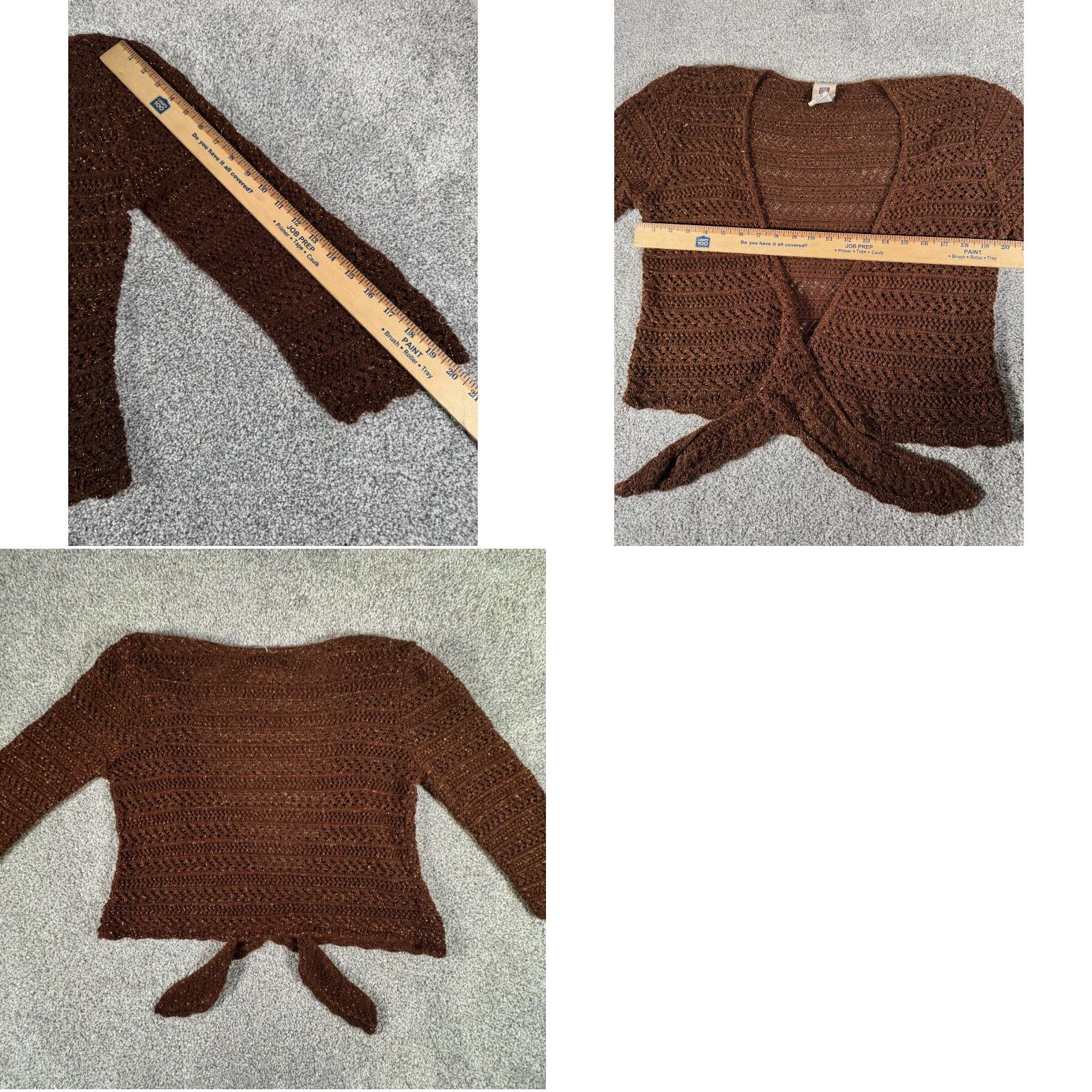 Faded Glory VINTAGE Faded Glory Cardigan Womens L Large Crocheted Glittery 90s Y2K Sweater Size L / US 10 / IT 46 - 8 Thumbnail