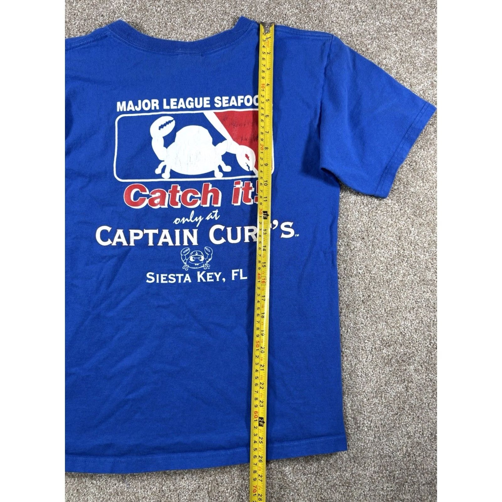 Anvil VINTAGE Captain Curt's Siesta Key Major League Seafood T-Shirt Unisex Adults M Blue MLB Cubs Graphic Print Regular Fit Anvil Size M Shirt Size US M / EU 48-50 / 2 - 6 Thumbnail