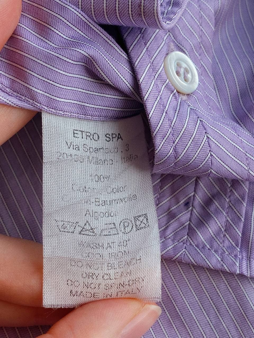 Etro Etro Shirt Purple Strip Size 40S - 10 Thumbnail