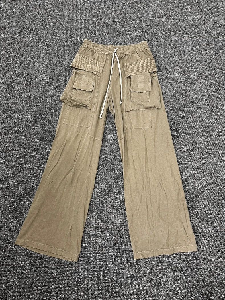 Rick Owens Rick Owens Dust Beige Wide-Leg Cargo Pants Size US 29 - 1 Thumbnail