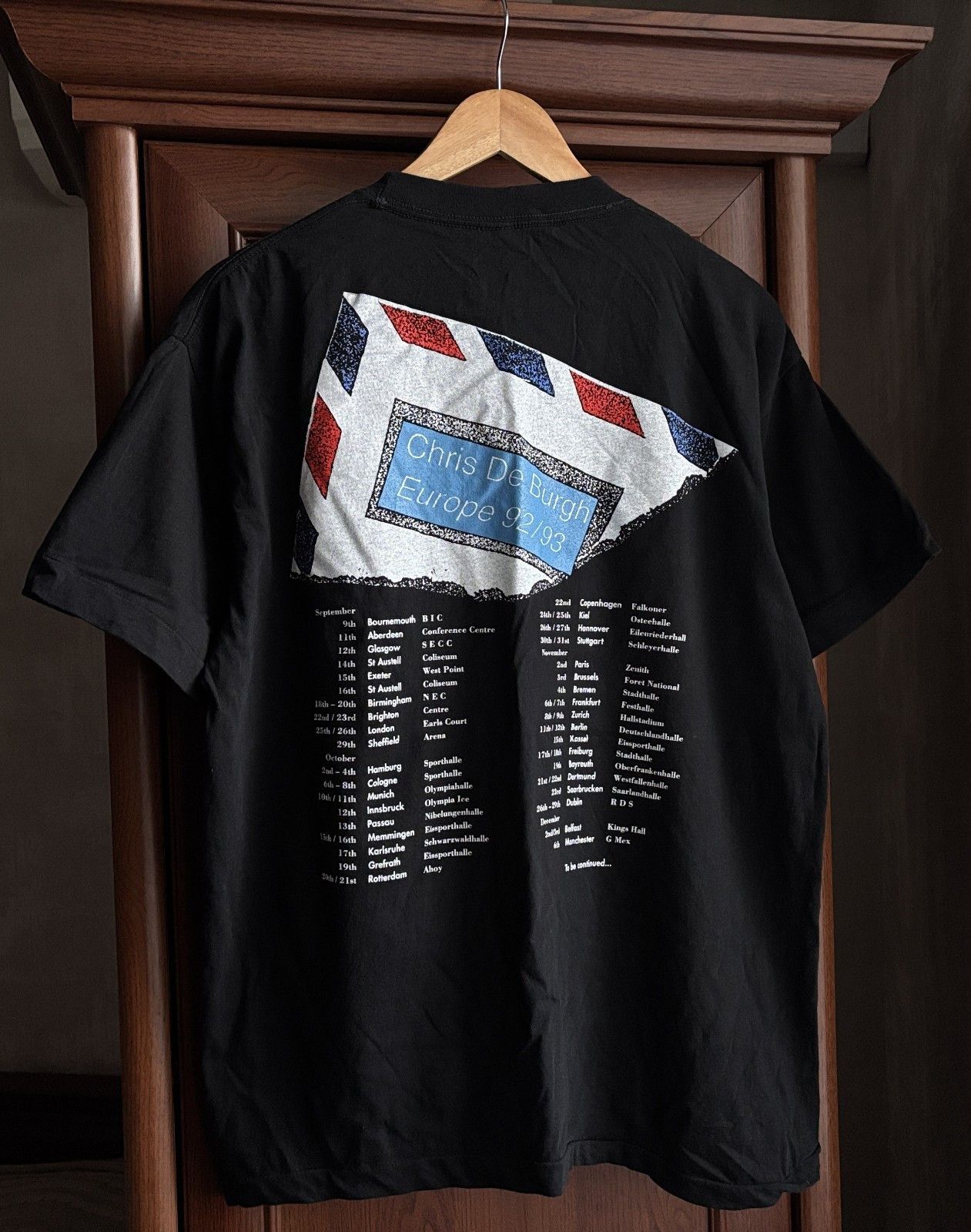 Vintage Chris De Burgh Europe Tour 1992 1993 T-shirt Single Stitch Size US XL / EU 56 / 4 - 9 Thumbnail