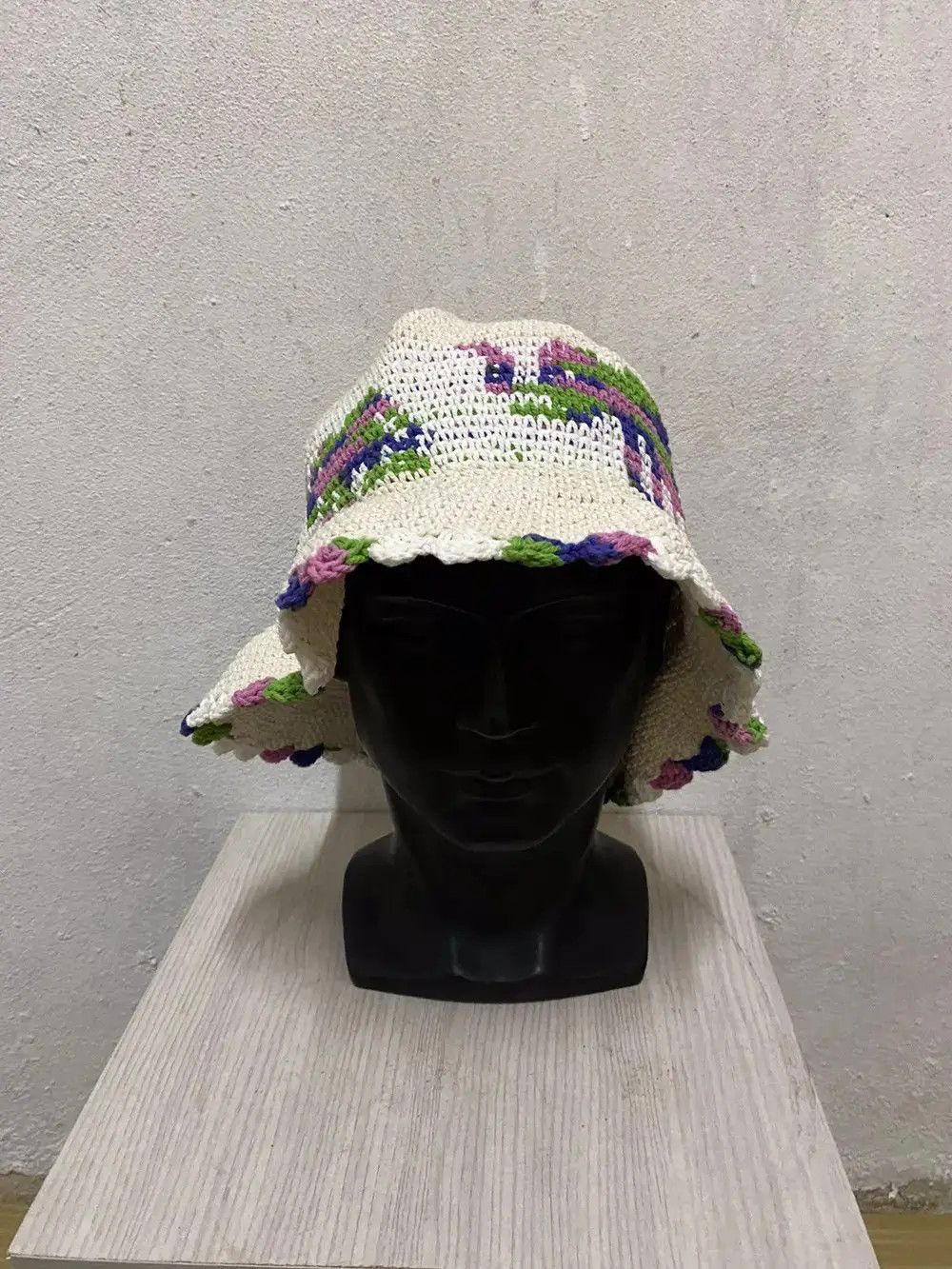 Vintage Japanese Brand Crochet Bucket Hat Size ONE SIZE - 3 Thumbnail
