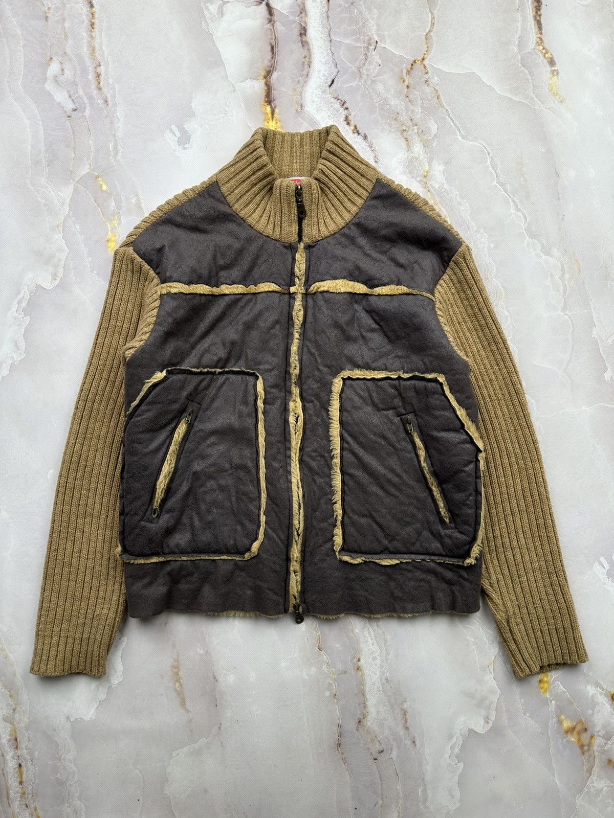 Vintage Knit Zip Cardigan