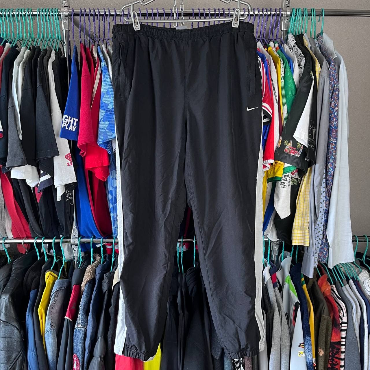 Nike Vintage Nike Black Nylon Track Pants Sportswear Size XXL Size US 38 / EU 54 - 2 Thumbnail