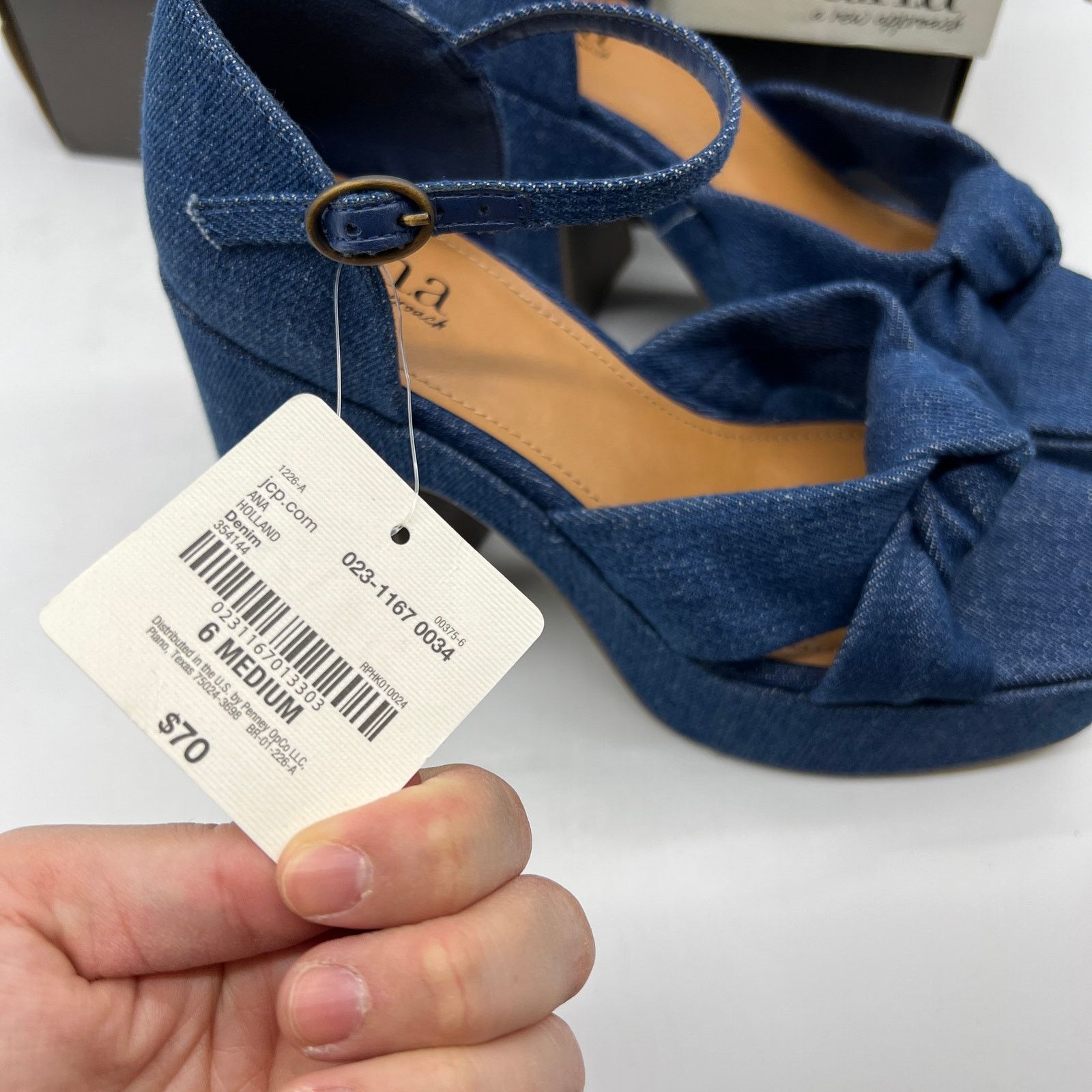 Other a.n.a Womens Holland Heeled Sandals Denim Platform Size US 6 / IT 36 - 5 Thumbnail
