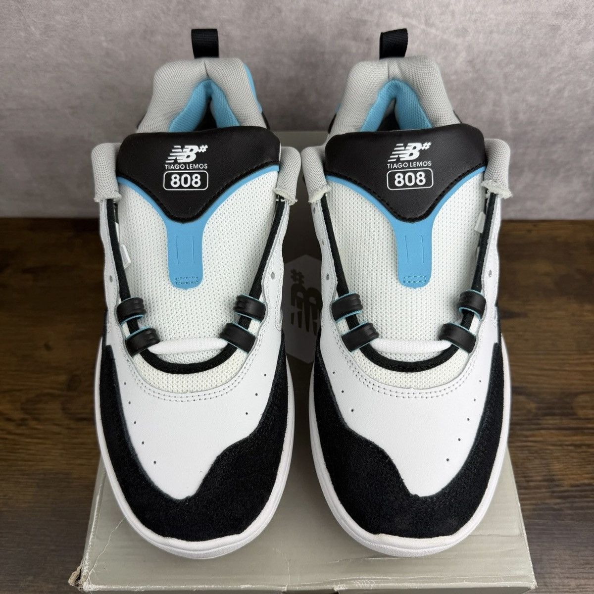 New Balance NEW New Balance Numeric 808 White Black Turquoise NM808BYS Size US 10 / EU 43 - 5 Thumbnail