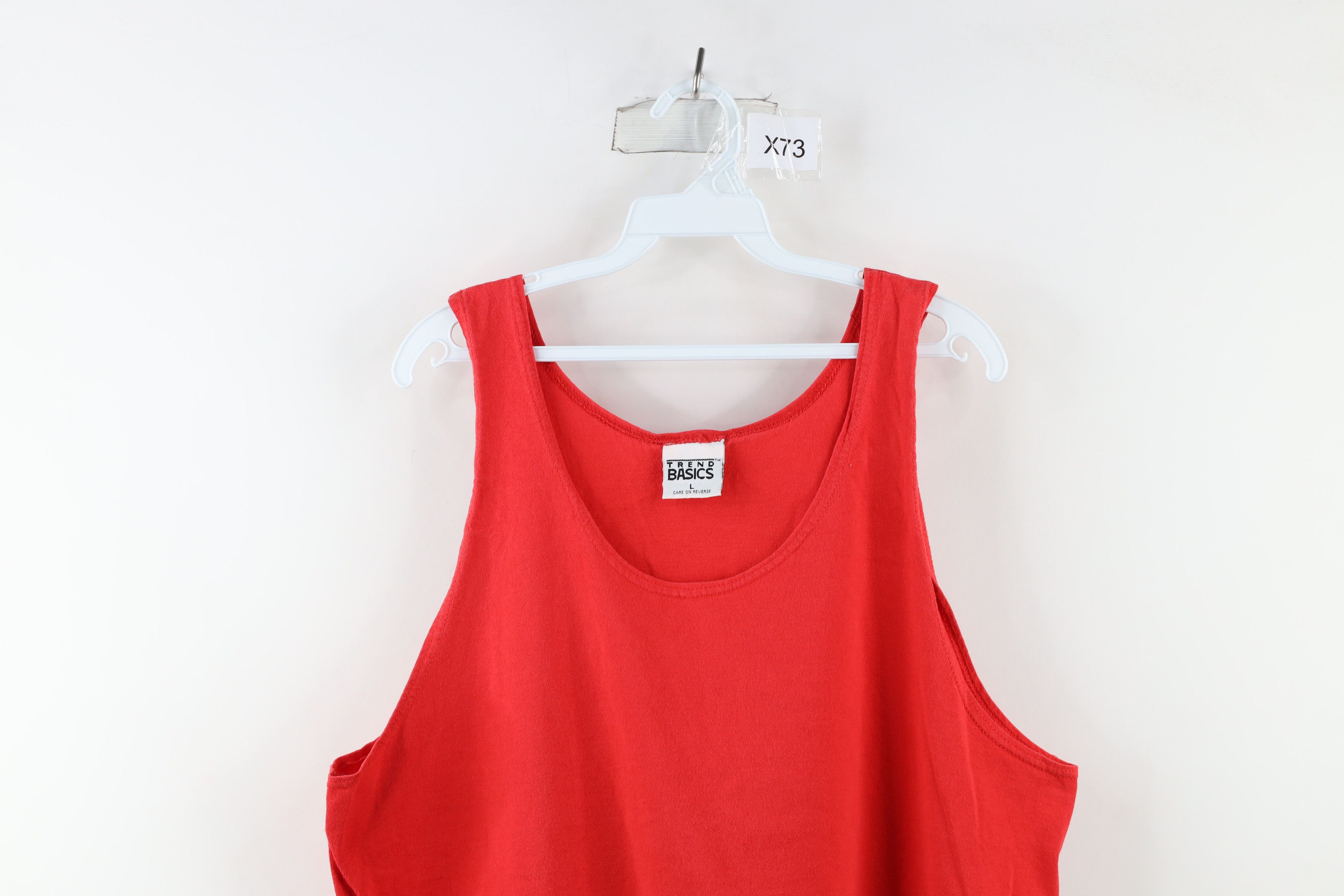 Vintage Vintage 90s Streetwear Tank Top T-Shirt Red Cotton USA Size US L / EU 52-54 / 3 - 2 Thumbnail