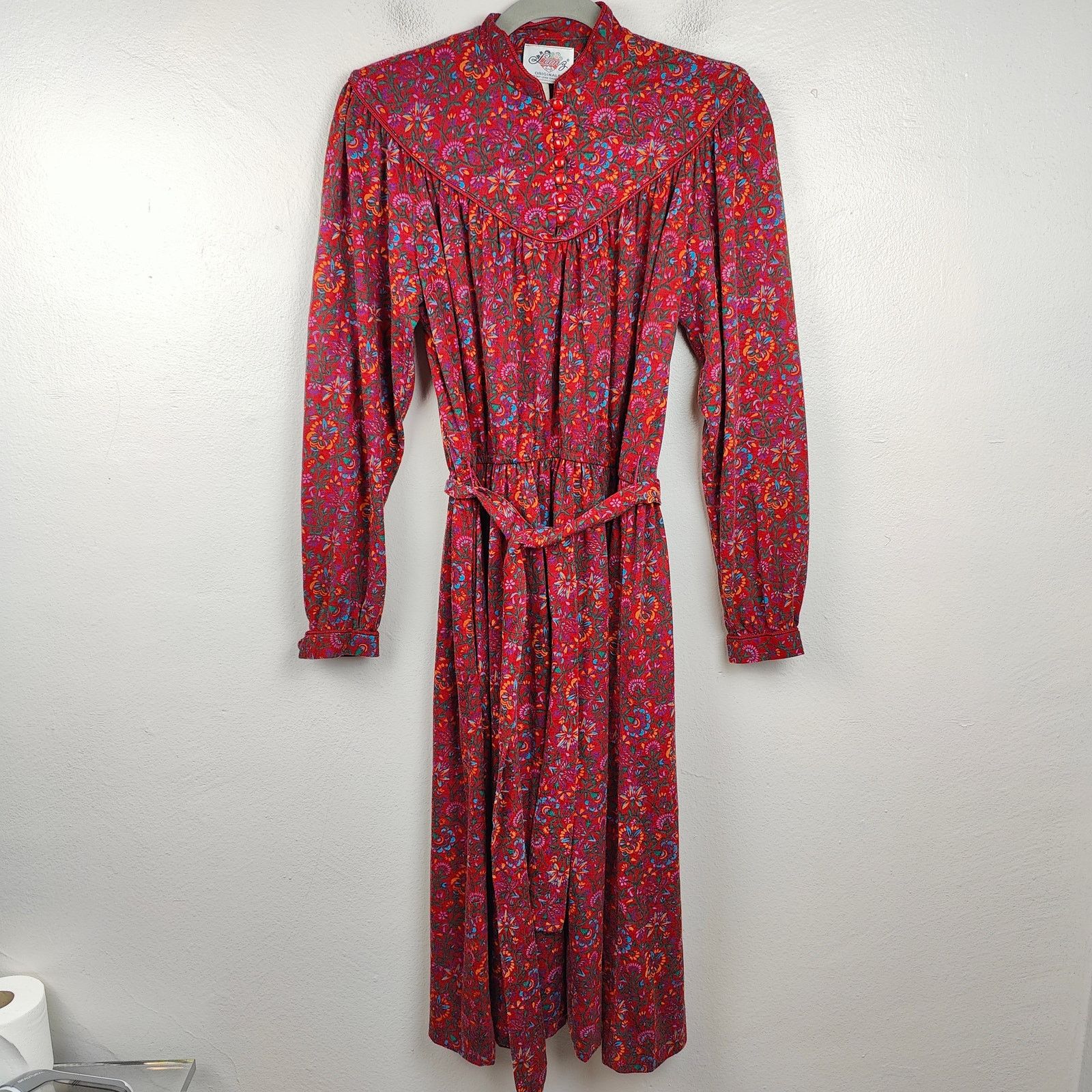 Other Vintage Lanz Originals Midi Dress Womens Medium Red Floral Size M / US 6-8 / IT 42-44 - 1 Thumbnail