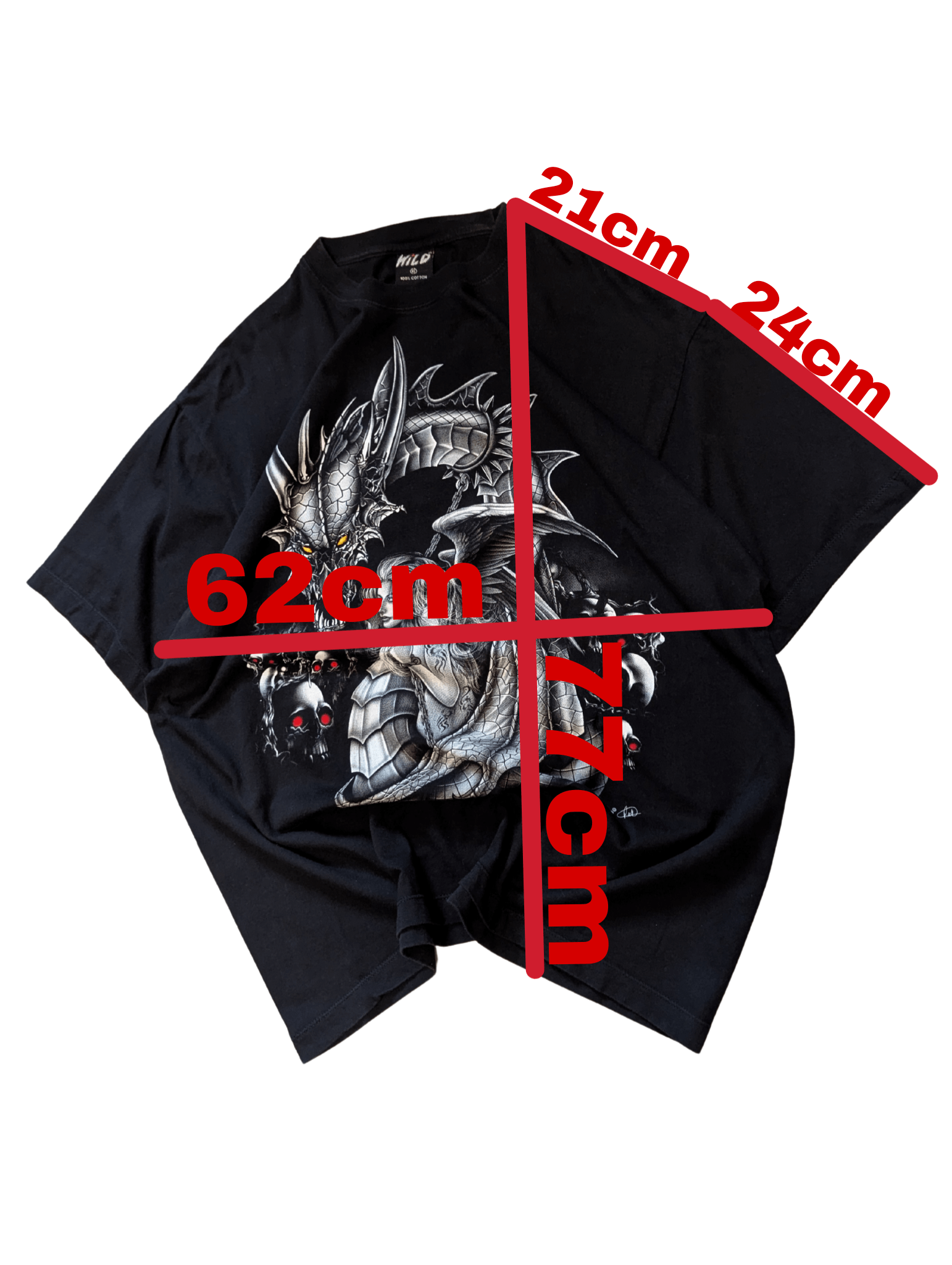 Vintage Vintage Dragon Graphic T-Shirt – Y2K Fantasy Goth Tee Size US XL / EU 56 / 4 - 9 Thumbnail