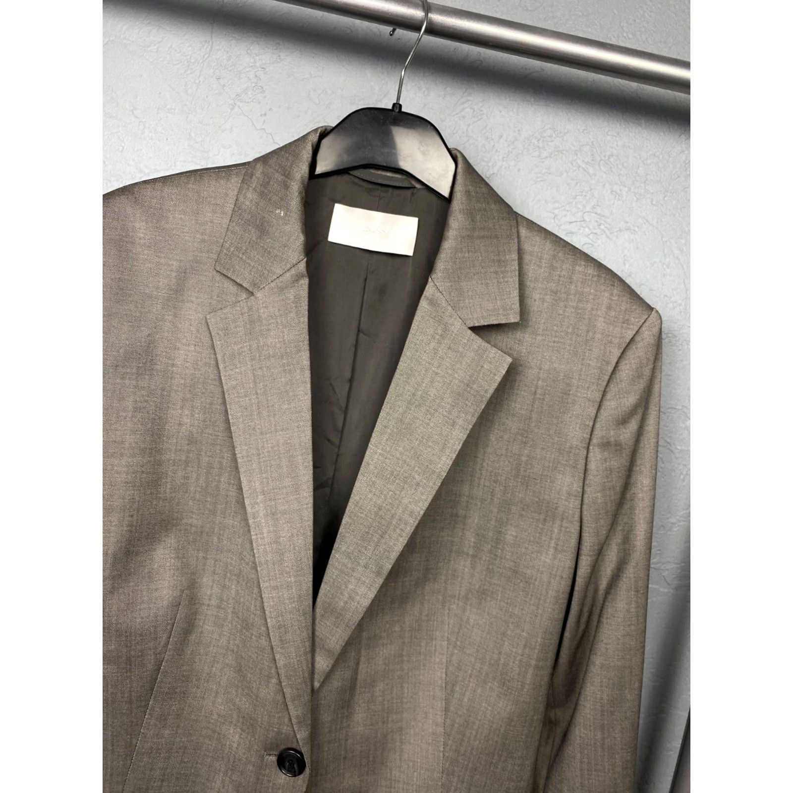 Hugo Boss Hugo Boss Womens Wool Blazer 1 button Jacket US 12 Gray Blazer Womens 12 Wool Button Holiday Size XL / US 12-14 / IT 48-50 - 2 Thumbnail
