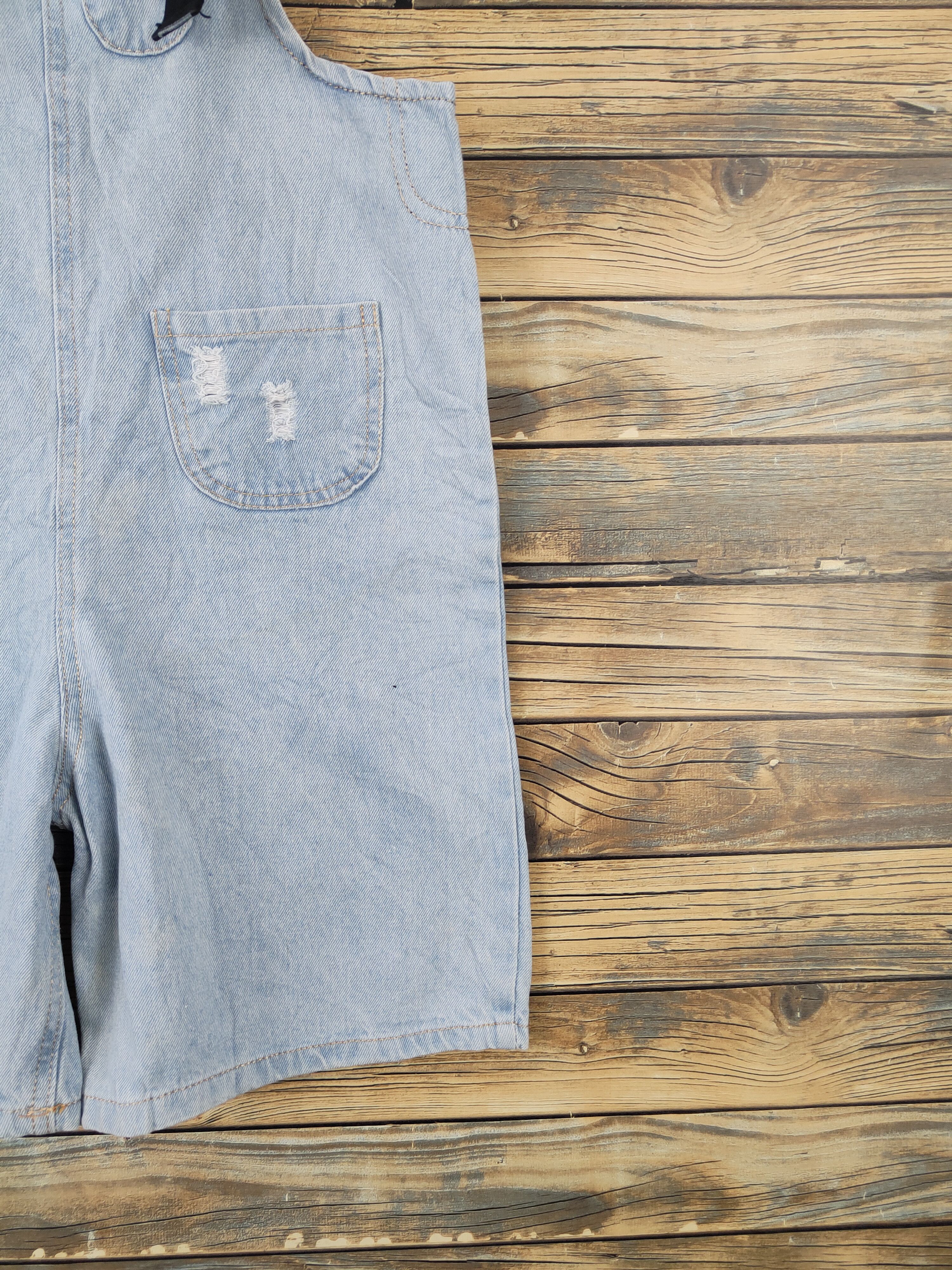 Japanese Brand × Vintage Vintage Japanese Brand Light Blue Denim Shortall Jumpsuits Size 34" / US 12 / IT 48 - 7 Thumbnail