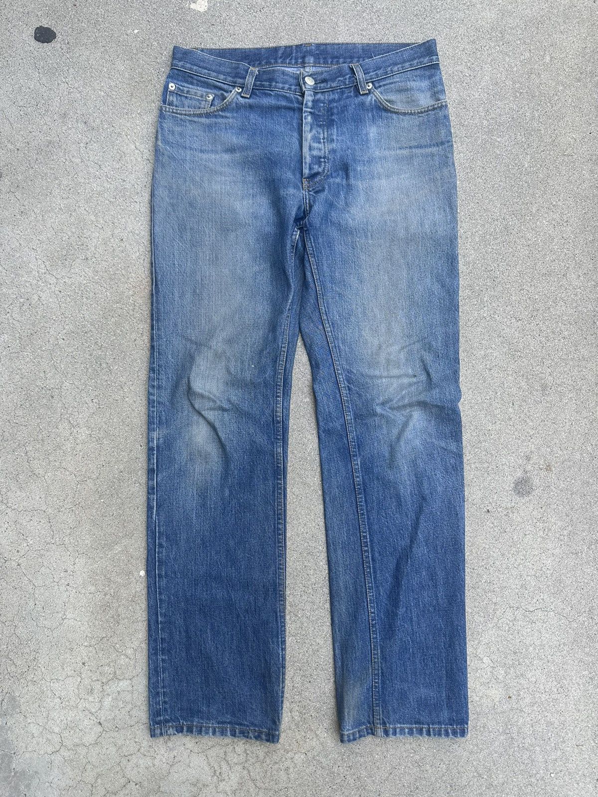 image of Helmut Lang 1998 Mud Wash Denim Jeans, Men's (Size 33)